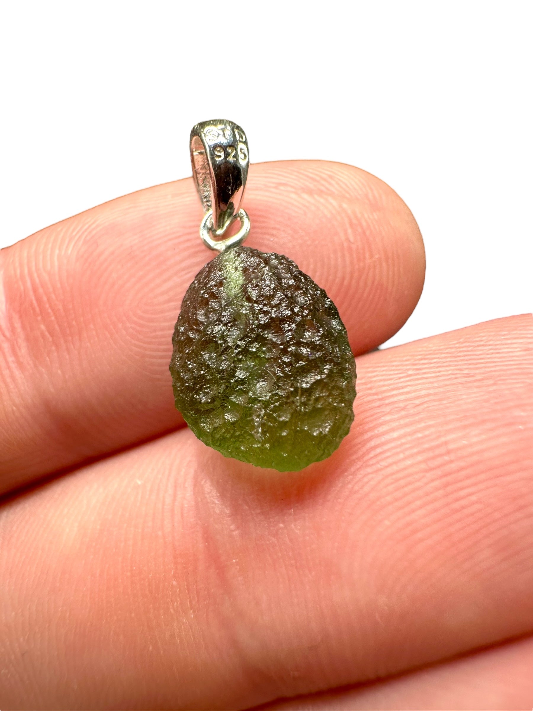 Silver moldavite pendant 0,9g - SP/V178