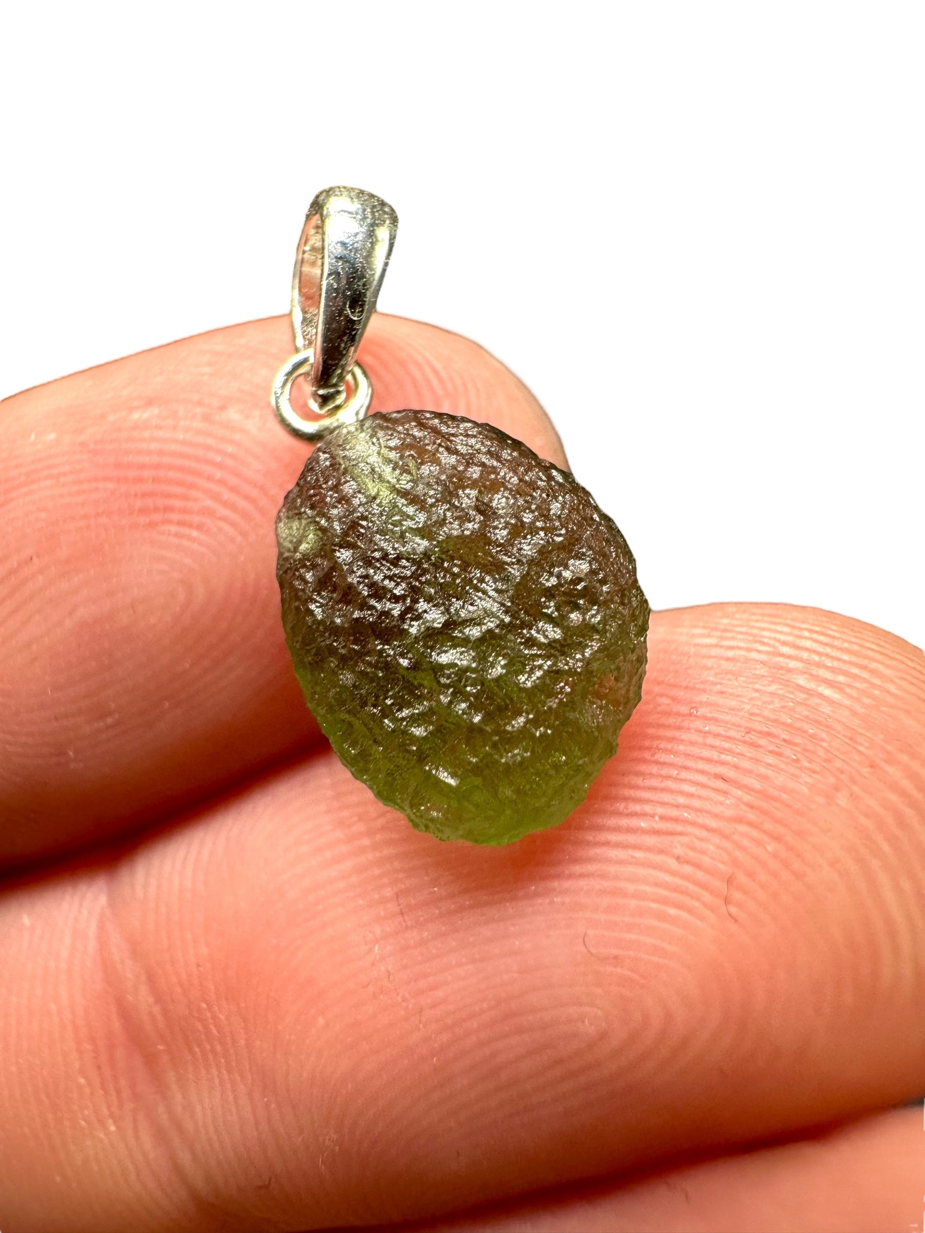 Silver moldavite pendant 0,9g