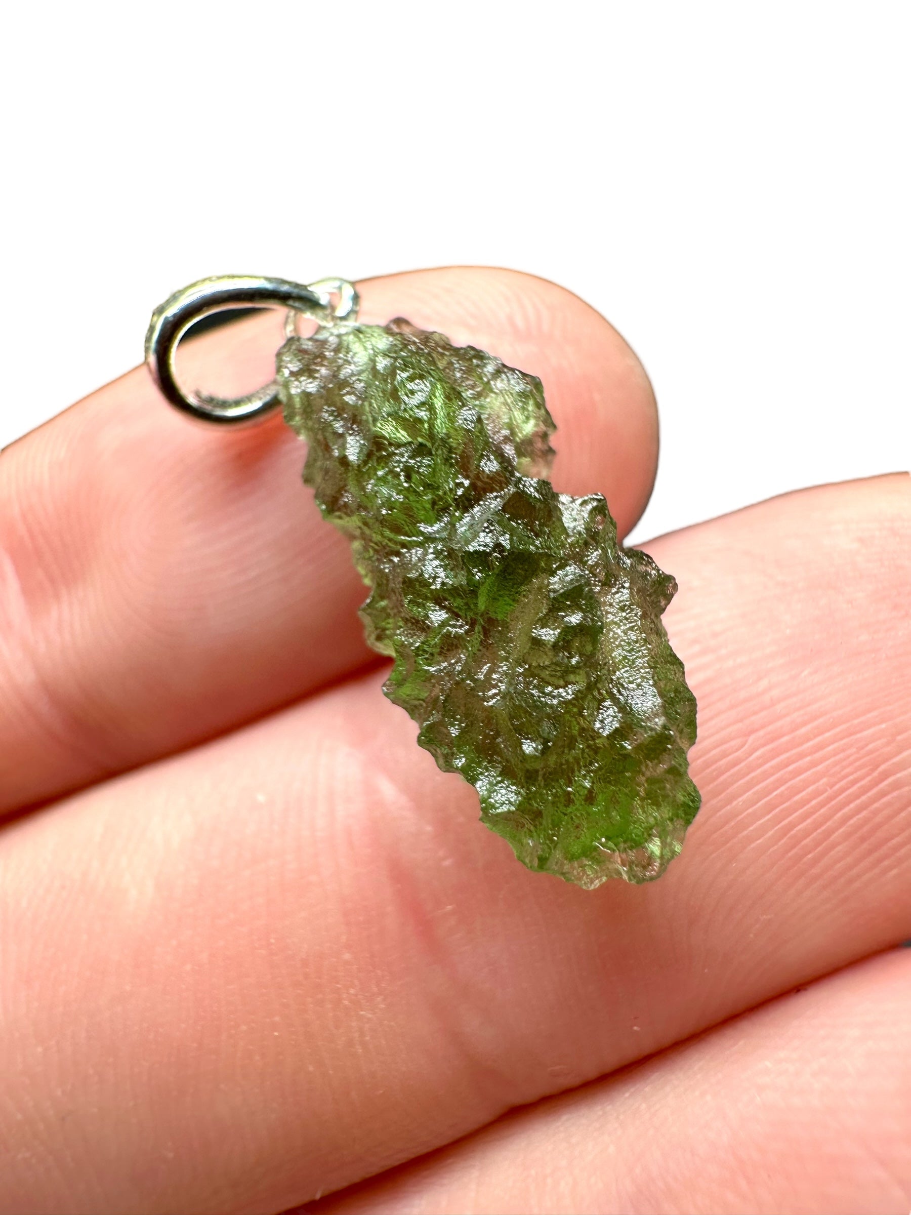 Silver moldavite pendant 1,2g