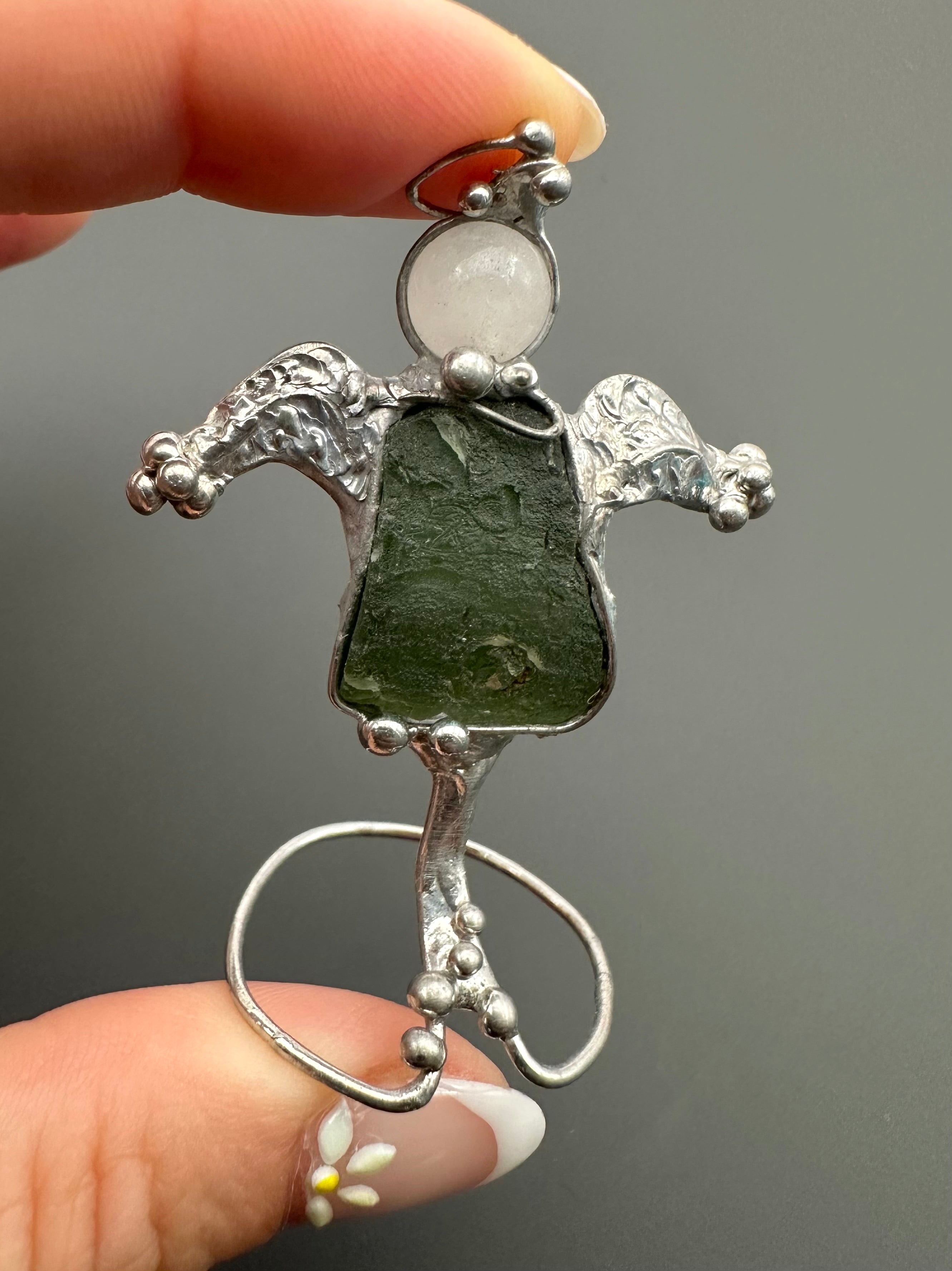 Angel with moldavites - AV001