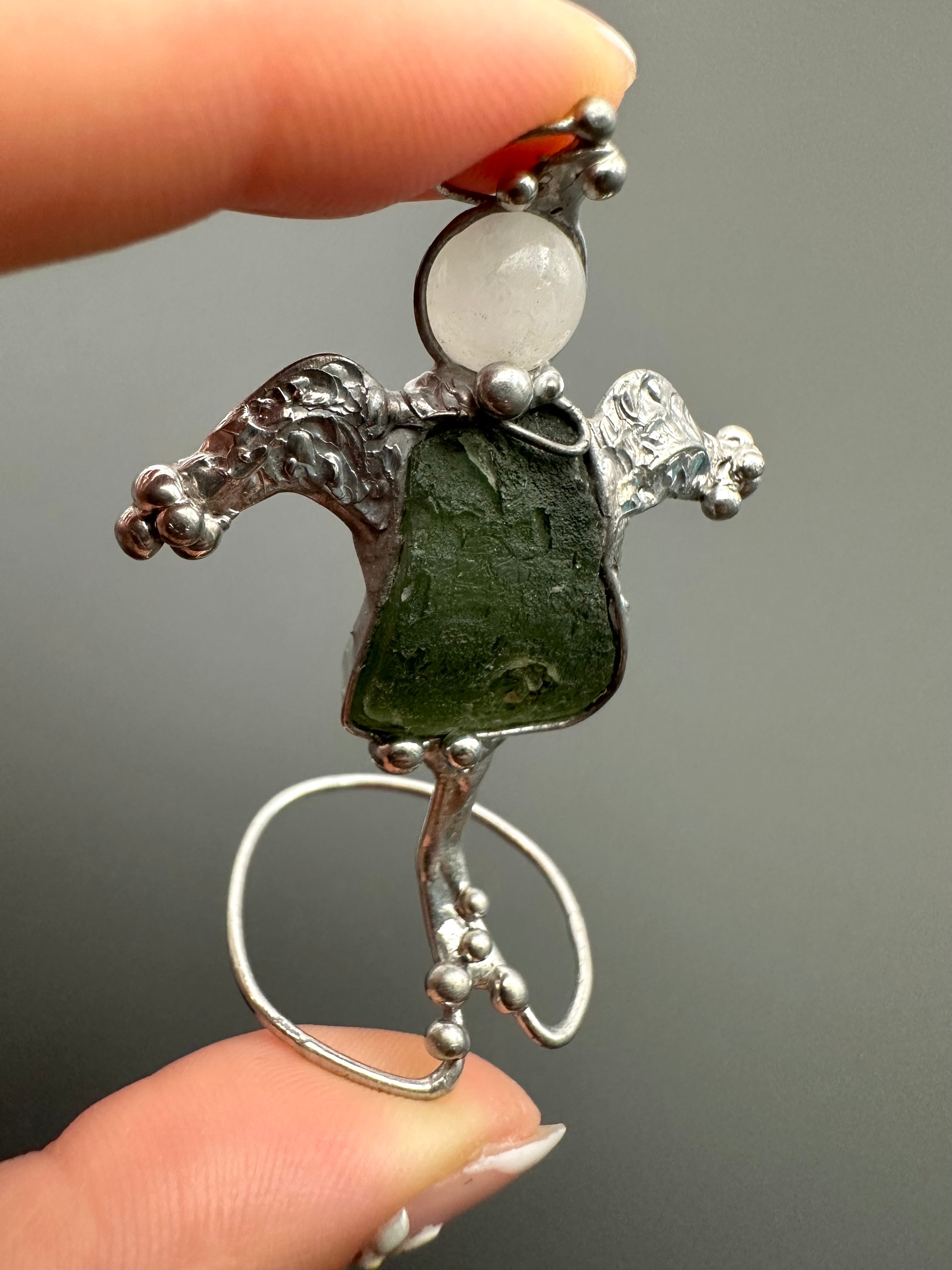 Angel with moldavites - AV001