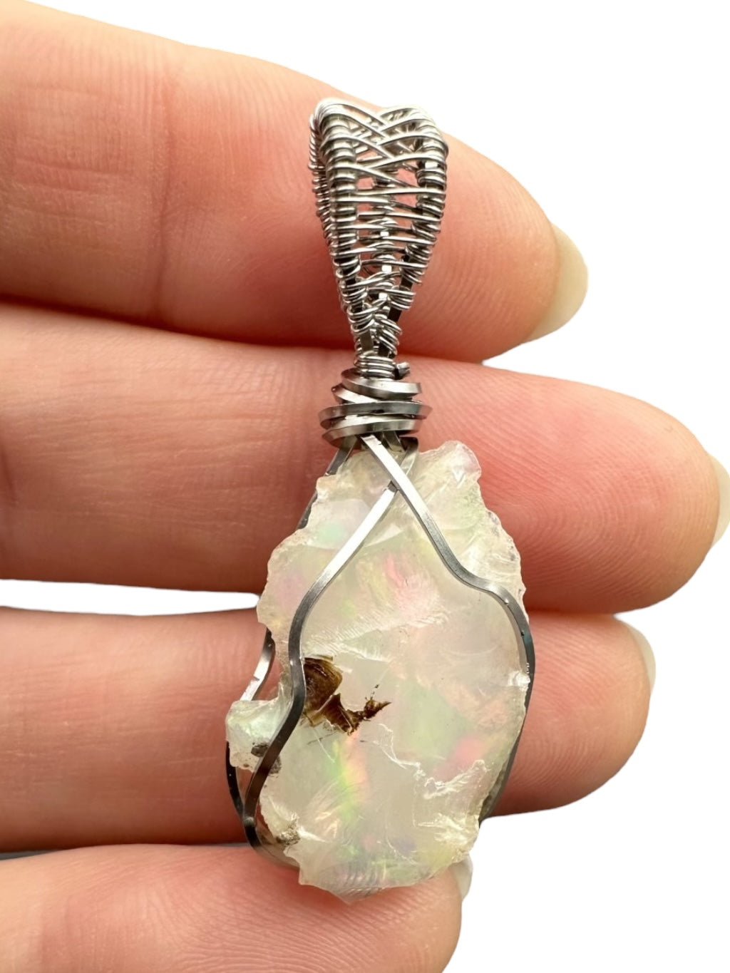 Precious opal pendant