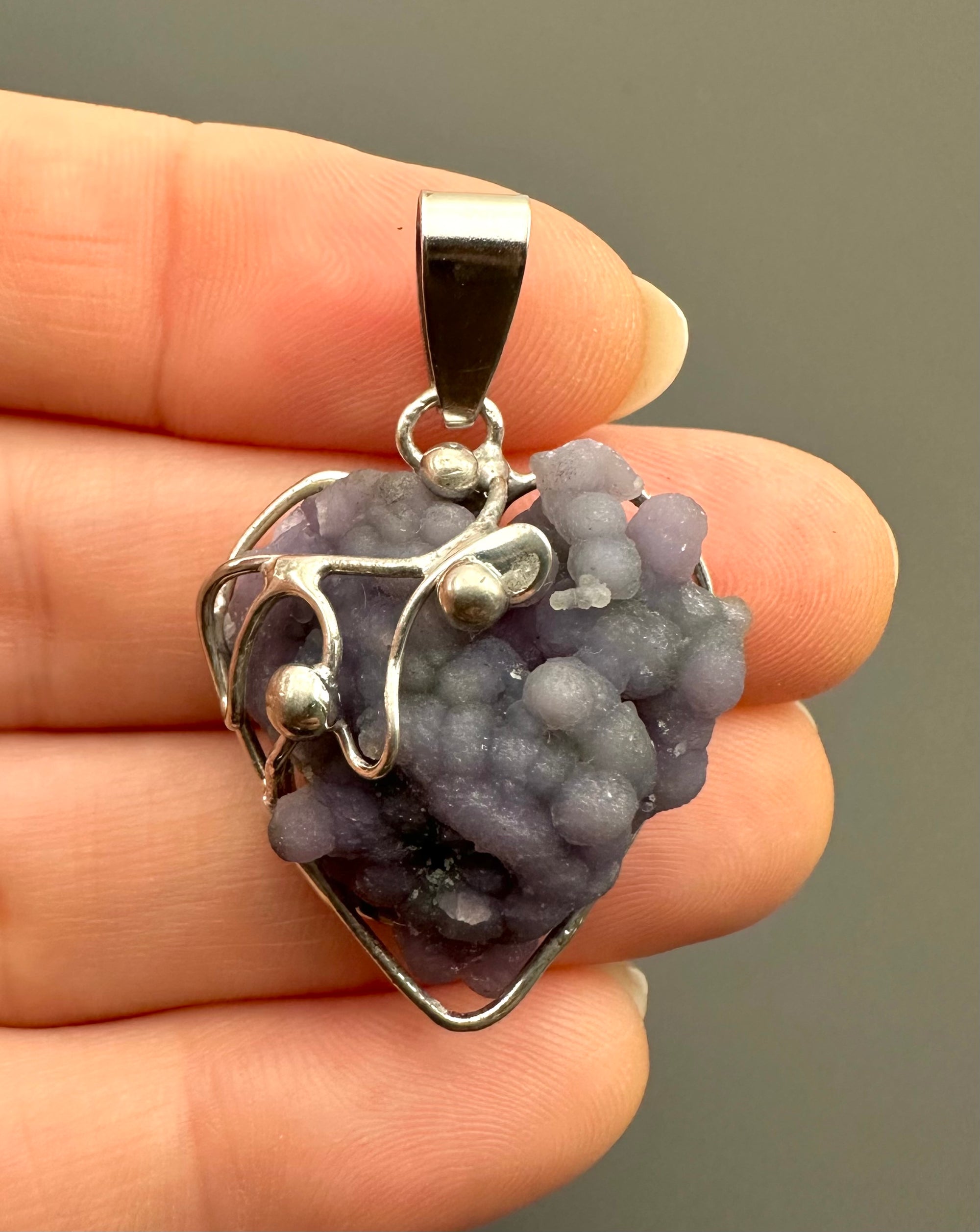 Grape chalcedony pendant