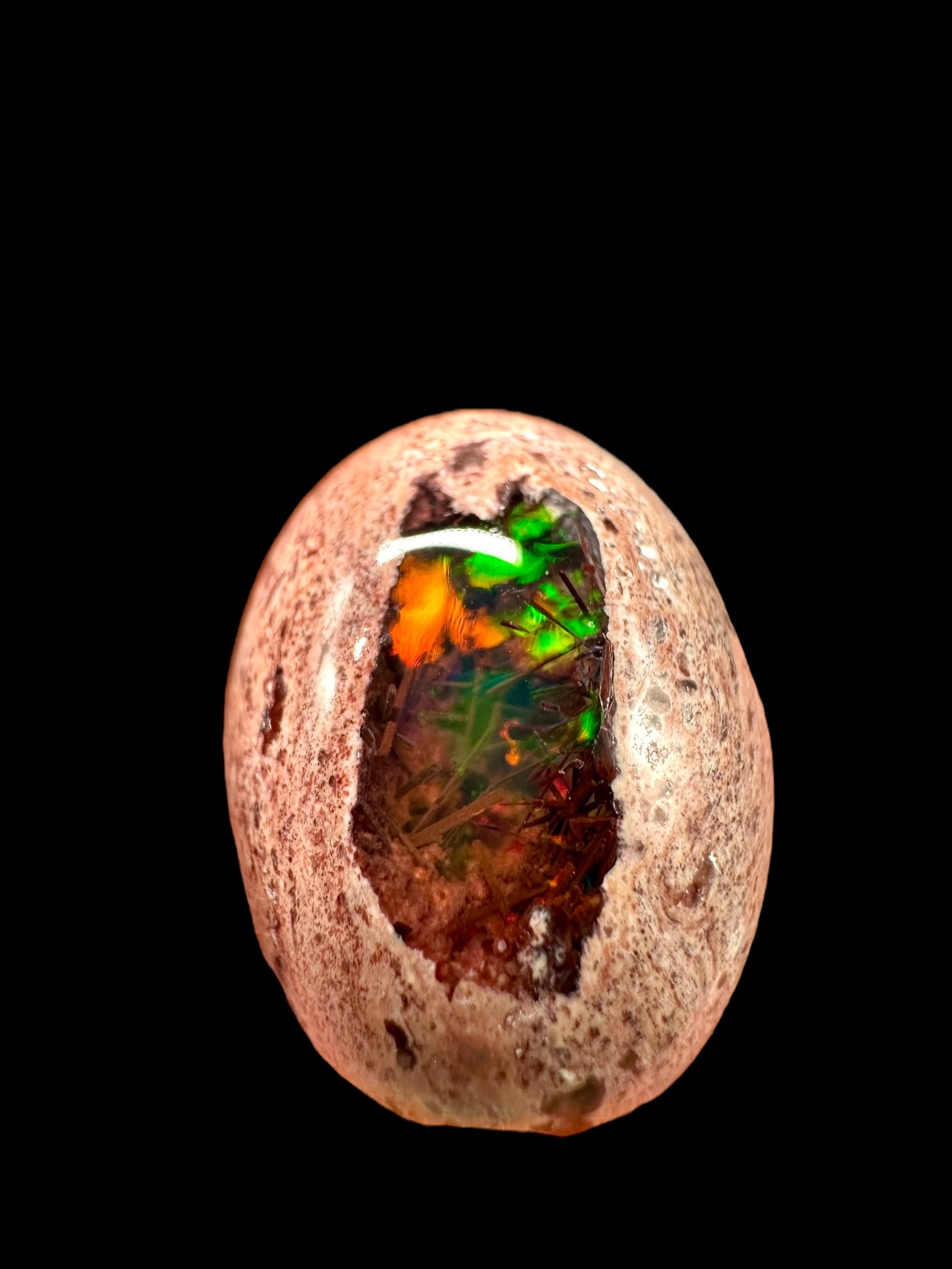 Fire opal – Cabochon – Queretaro, Mexico – Inclusion - OHK07