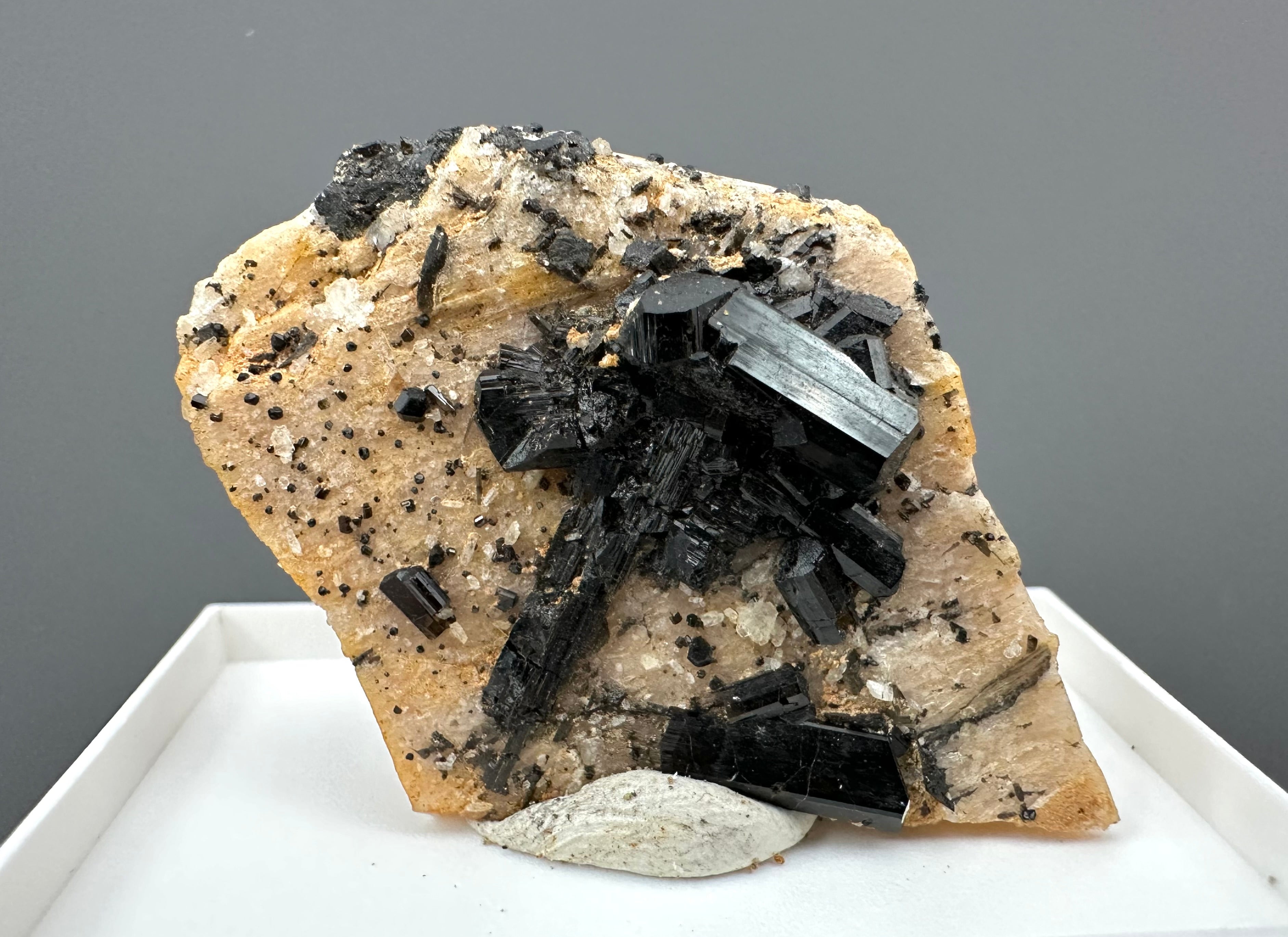 Schorl on albite – Dolni Bory, CZ