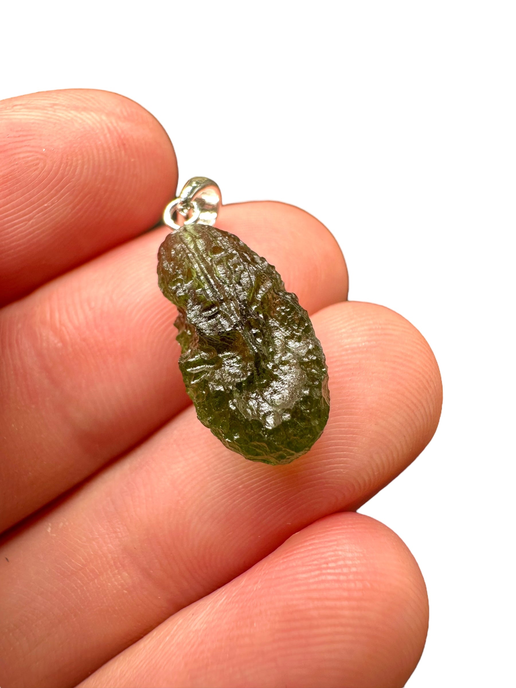 Silver moldavite pendant 2g