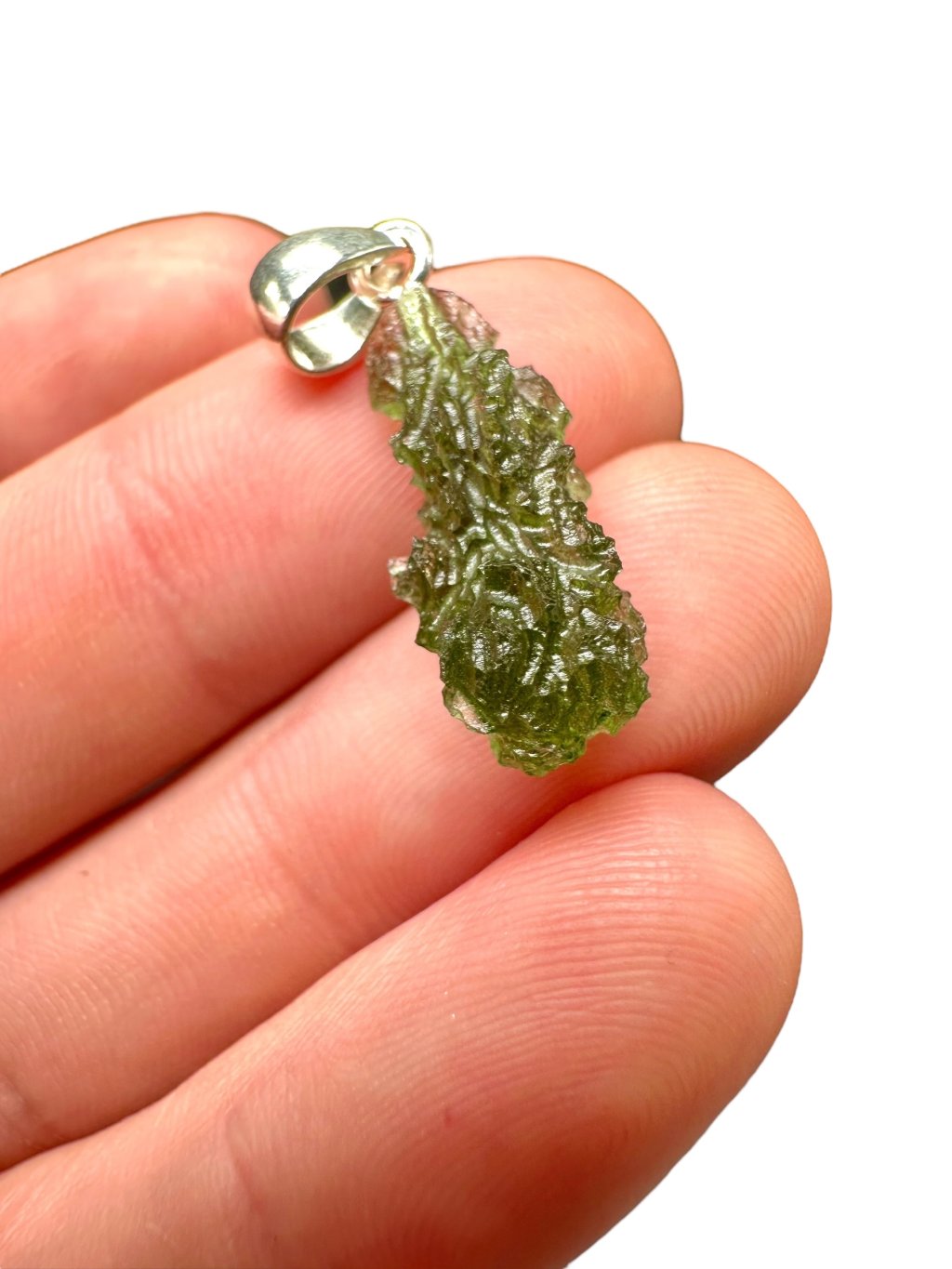 Silver moldavite pendant 1,8g