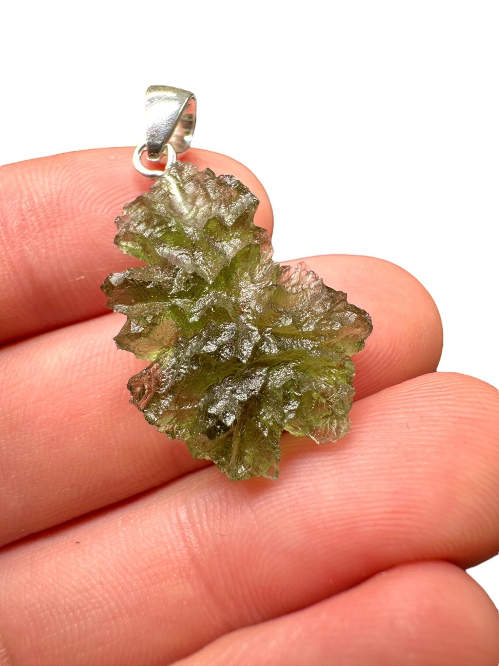 Silver moldavite pendant 3,7g