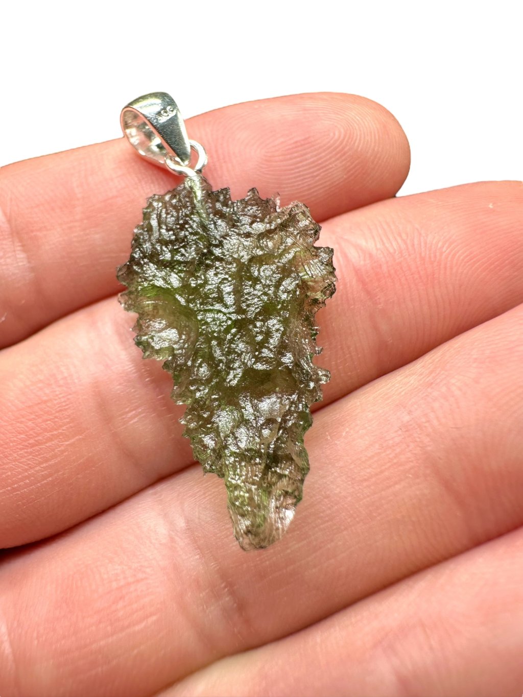 Silver moldavite pendant 3,2g