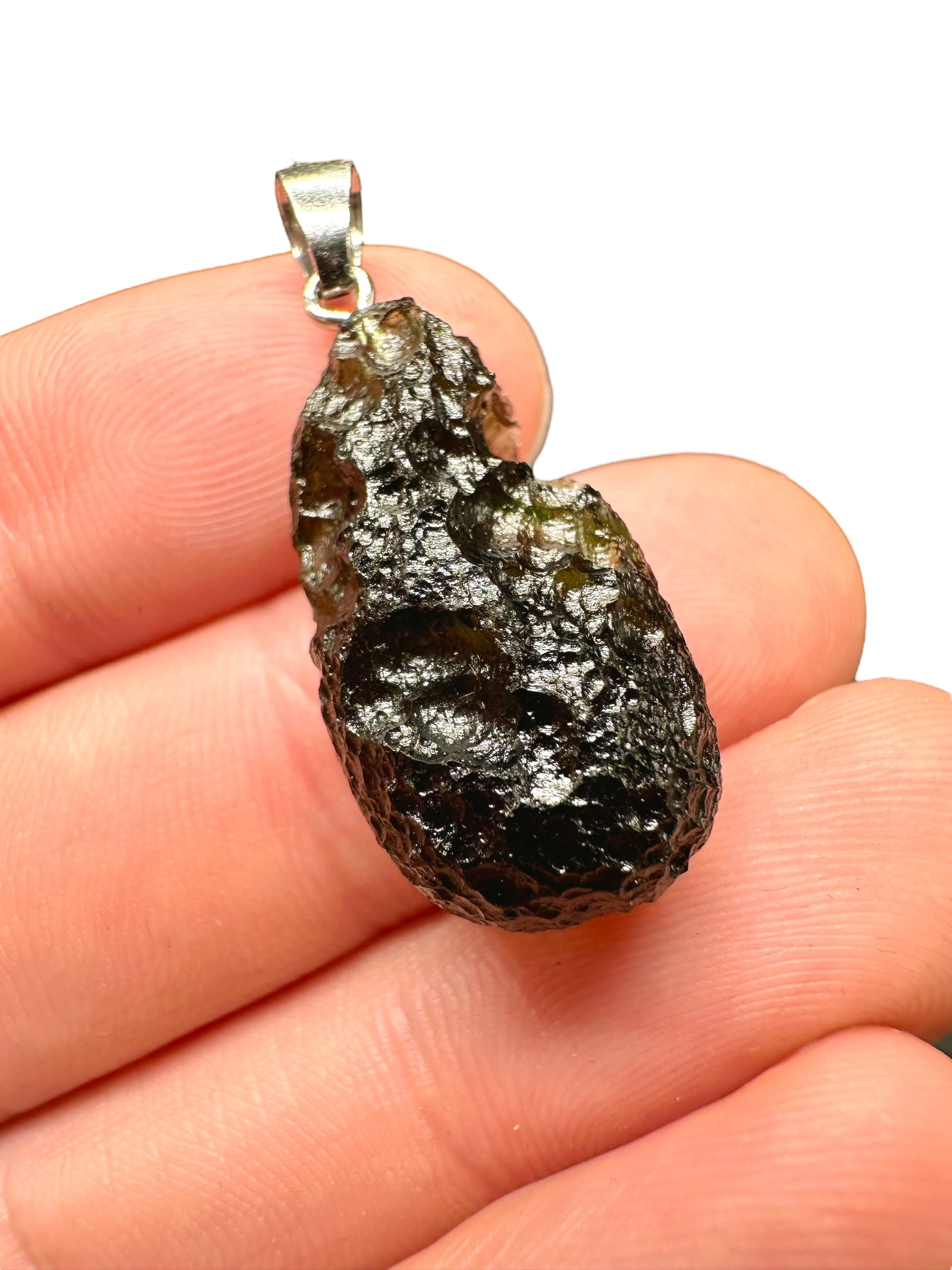 Silver moldavite pendant 3,7g