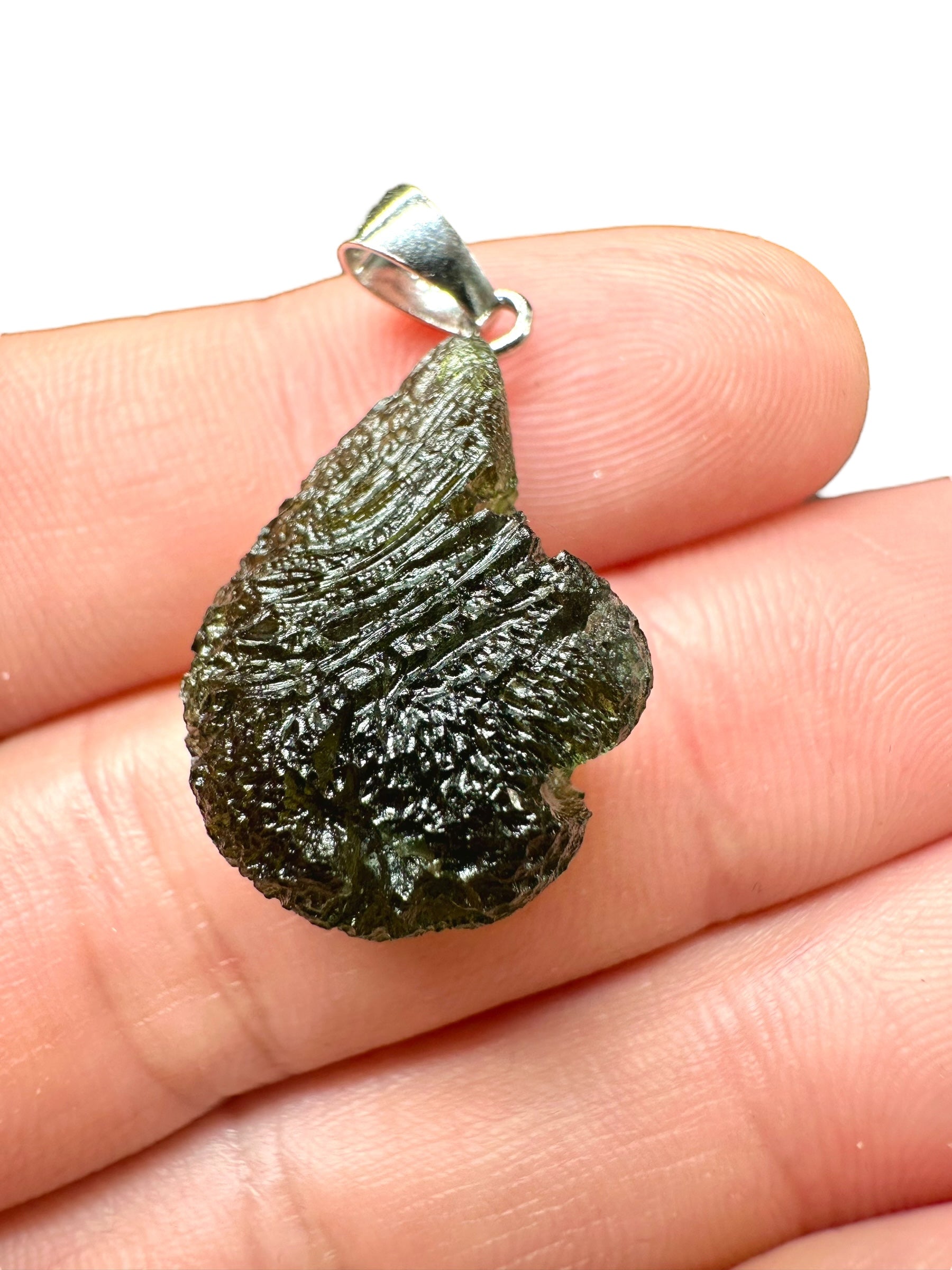 Silver moldavite pendant 3,9g - SP/V203