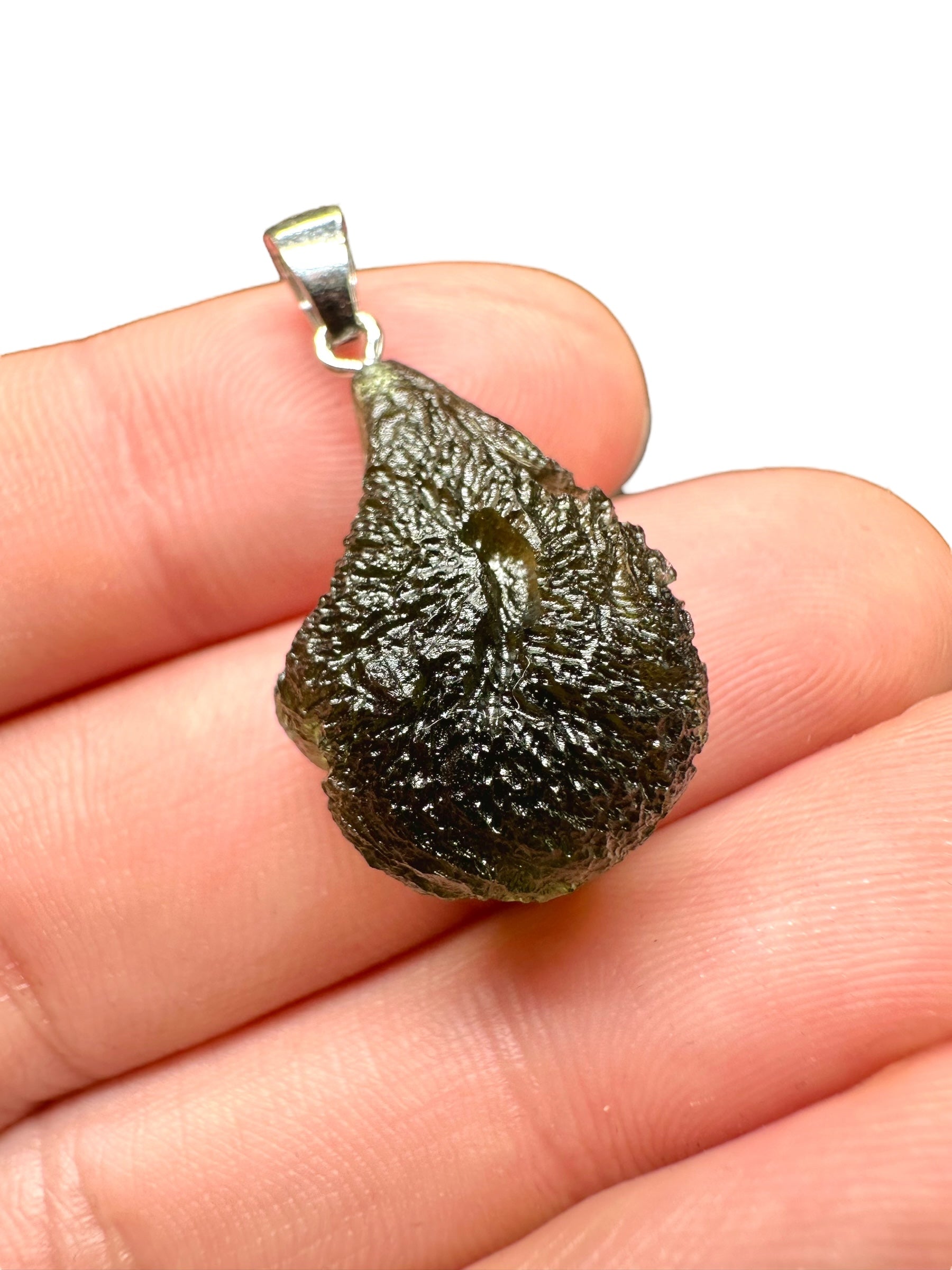 Silver moldavite pendant 3,9g