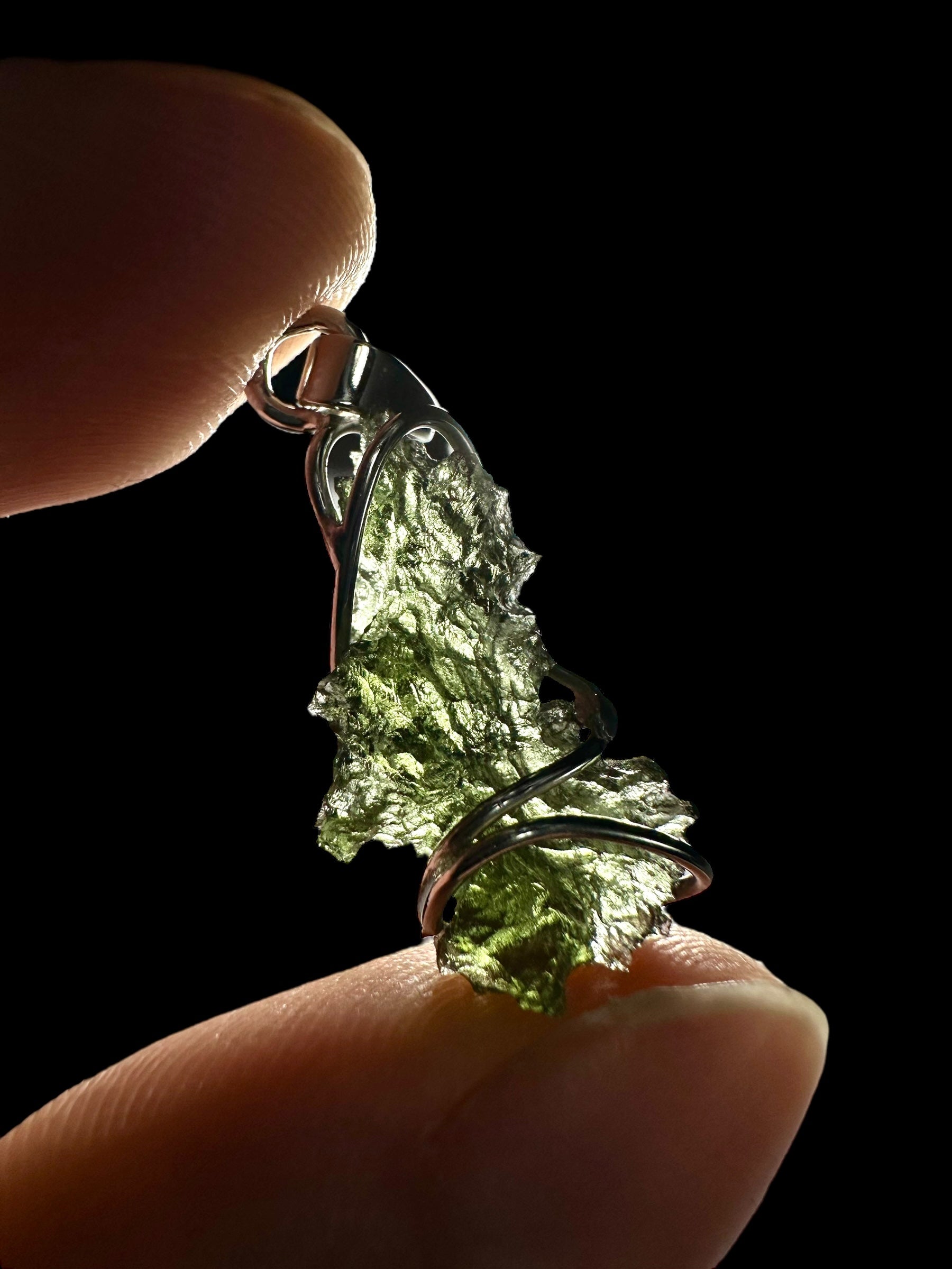 Silver moldavite pendant 1,8g - SP/V212