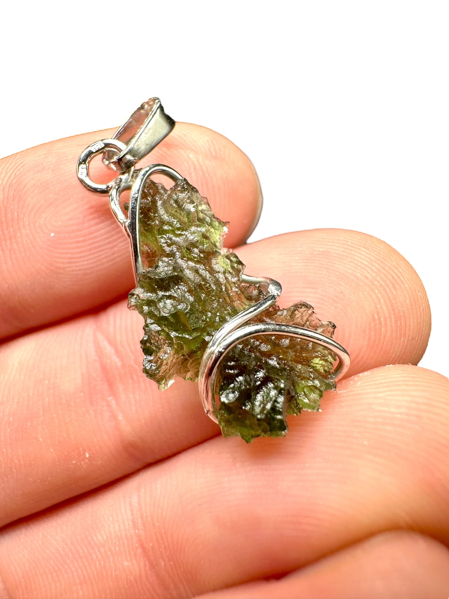 Silver moldavite pendant 1,8g