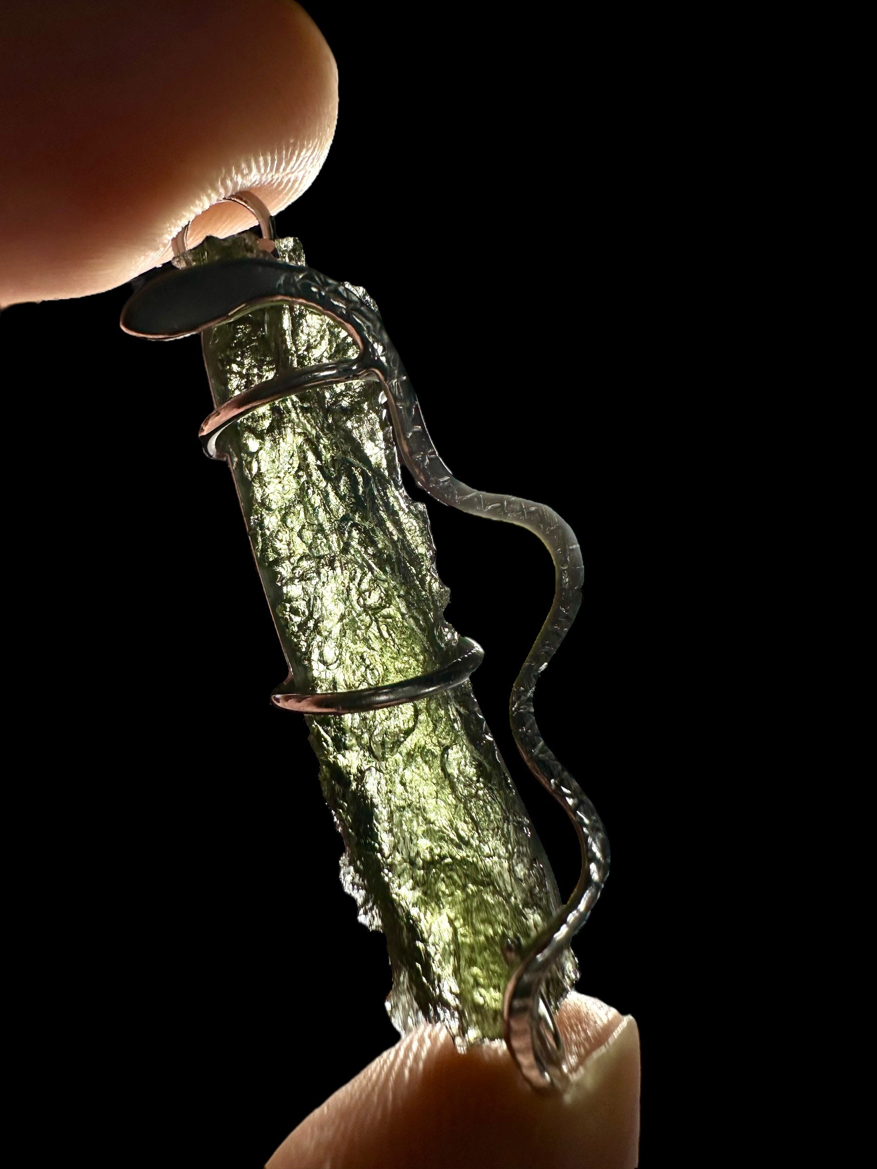 Silver moldavite pendant 3,7g – snake - SP/V221