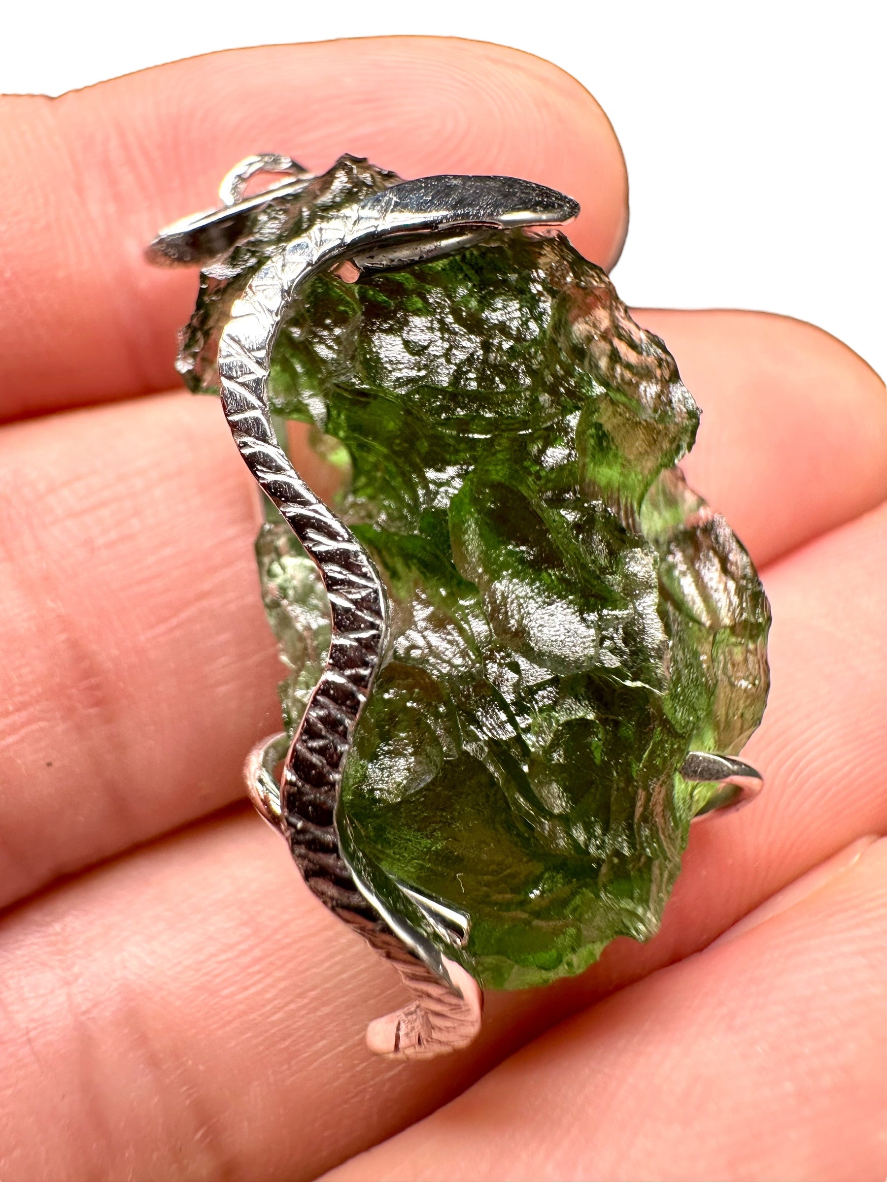Pendente in argento con Moldavite – SP/V222