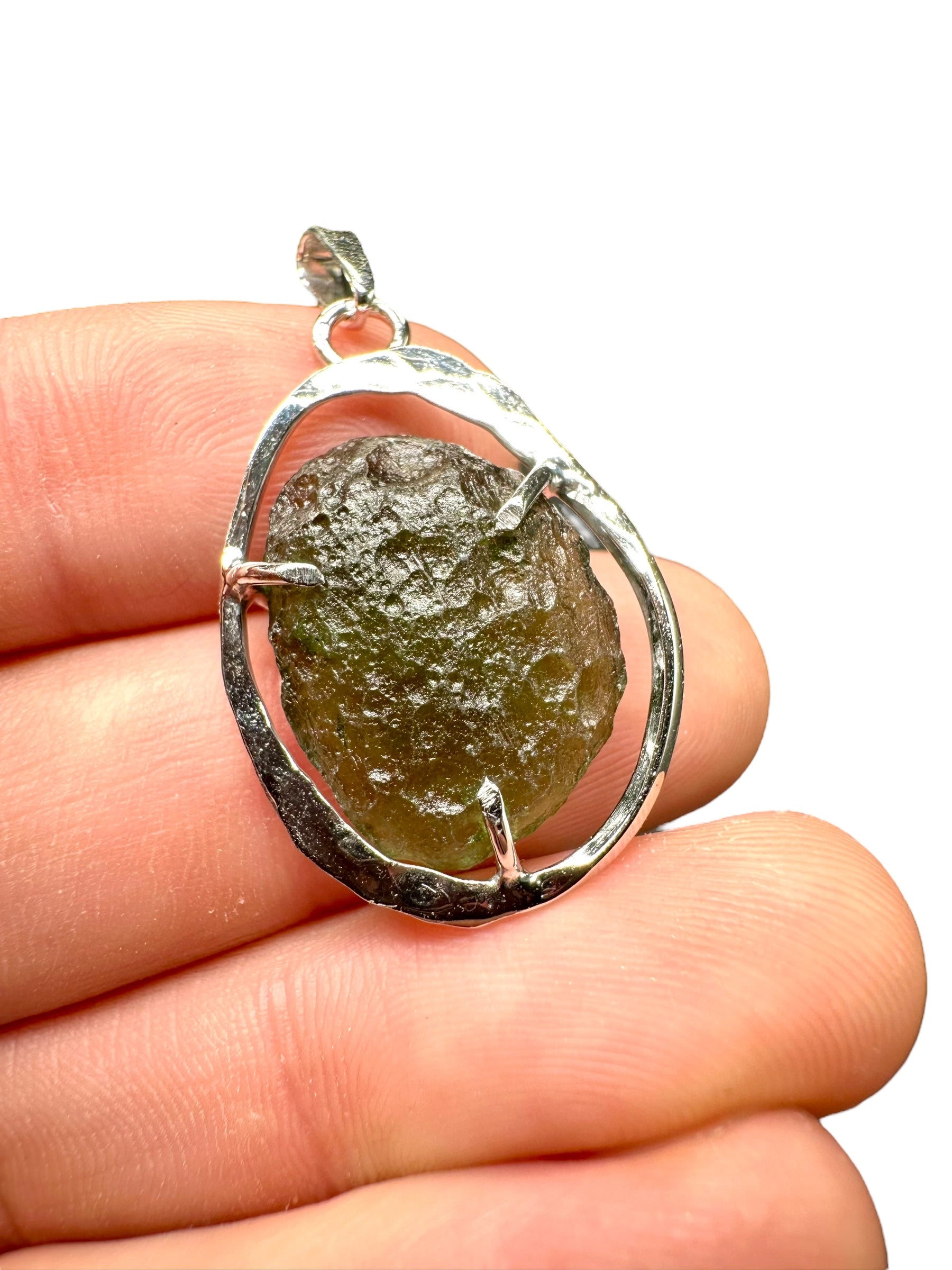 Silver moldavite pendant 3,8g