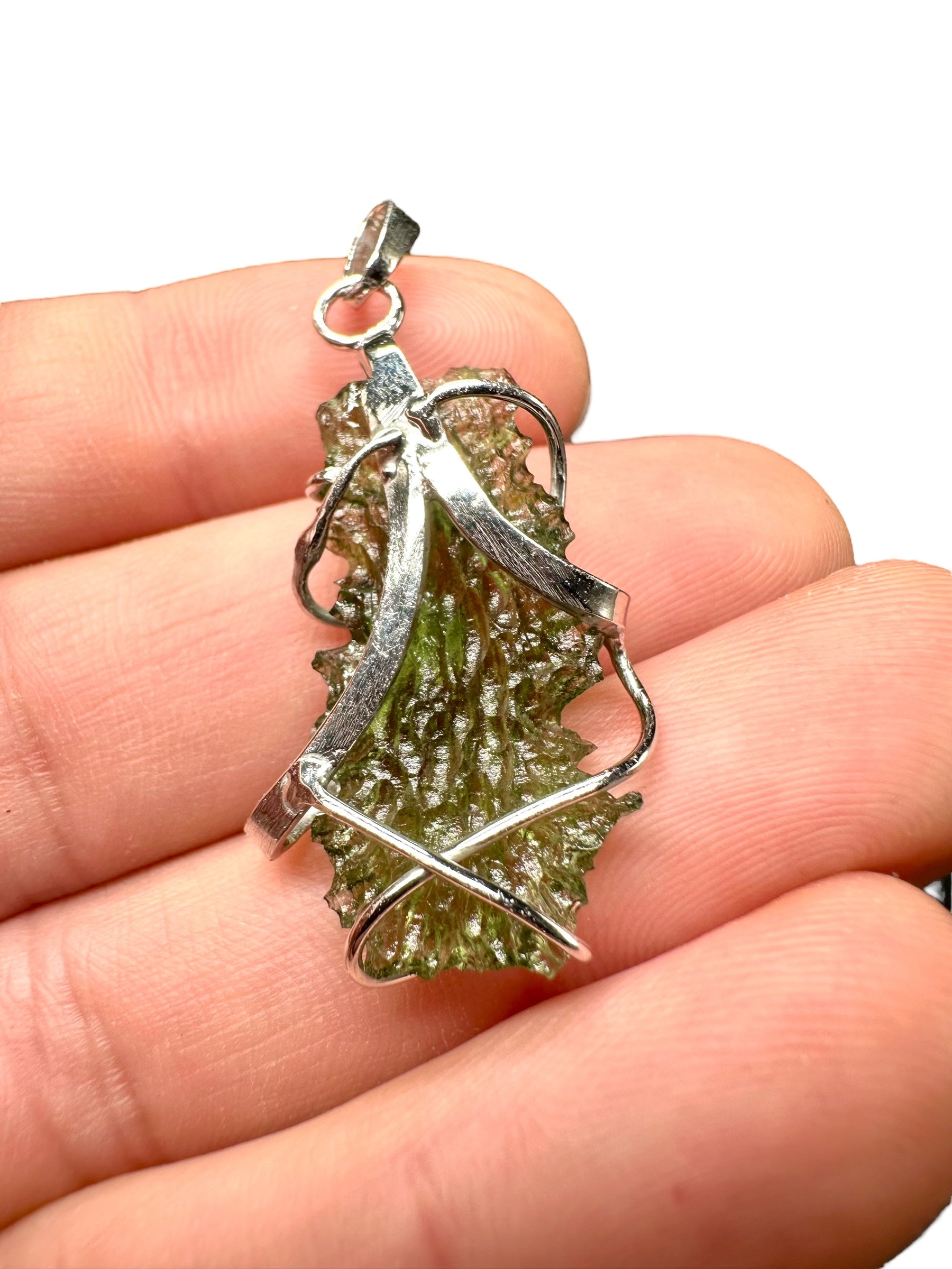 Silver moldavite pendant 3,9g - SP/V227