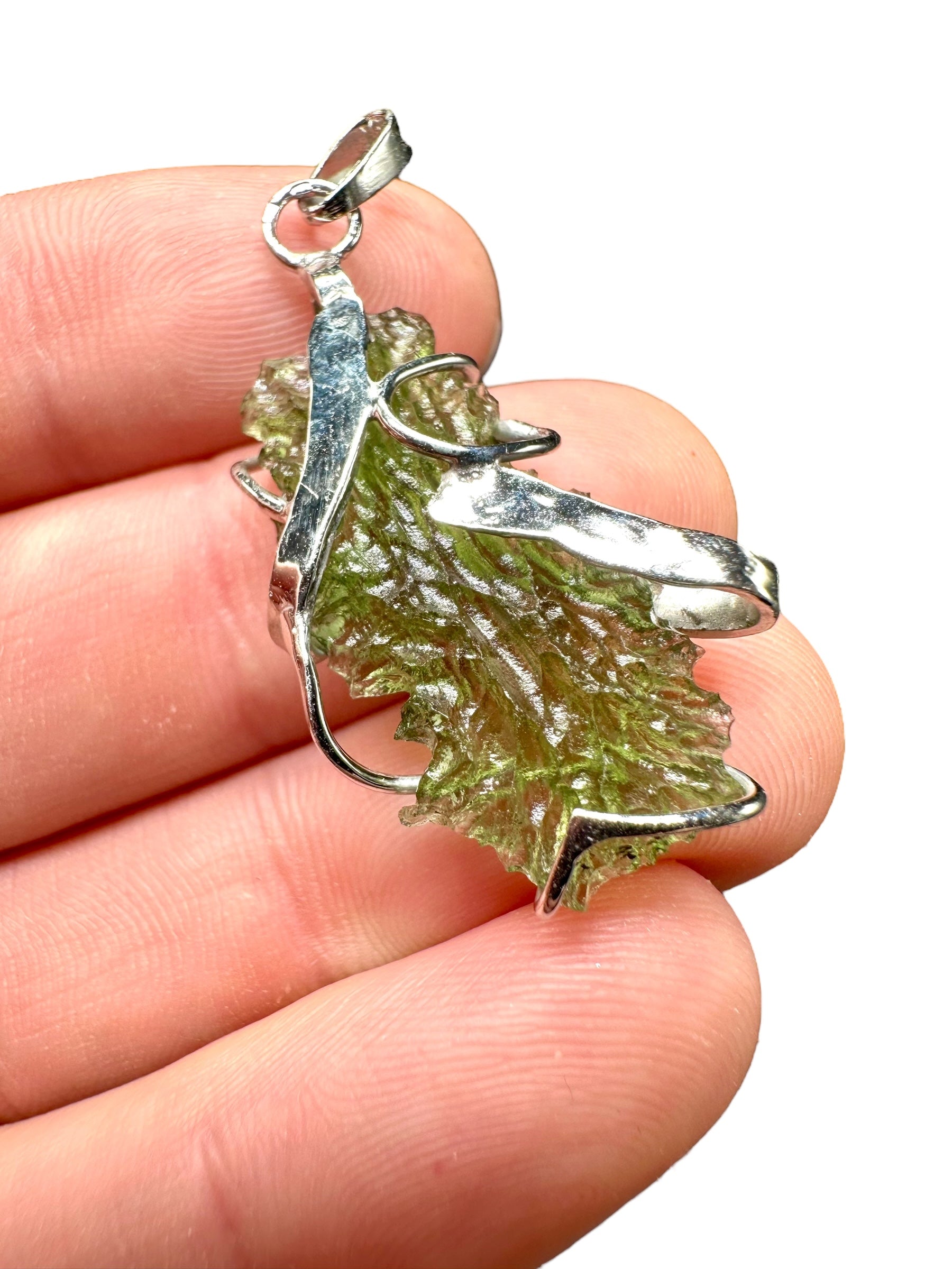Silver moldavite pendant 3,9g
