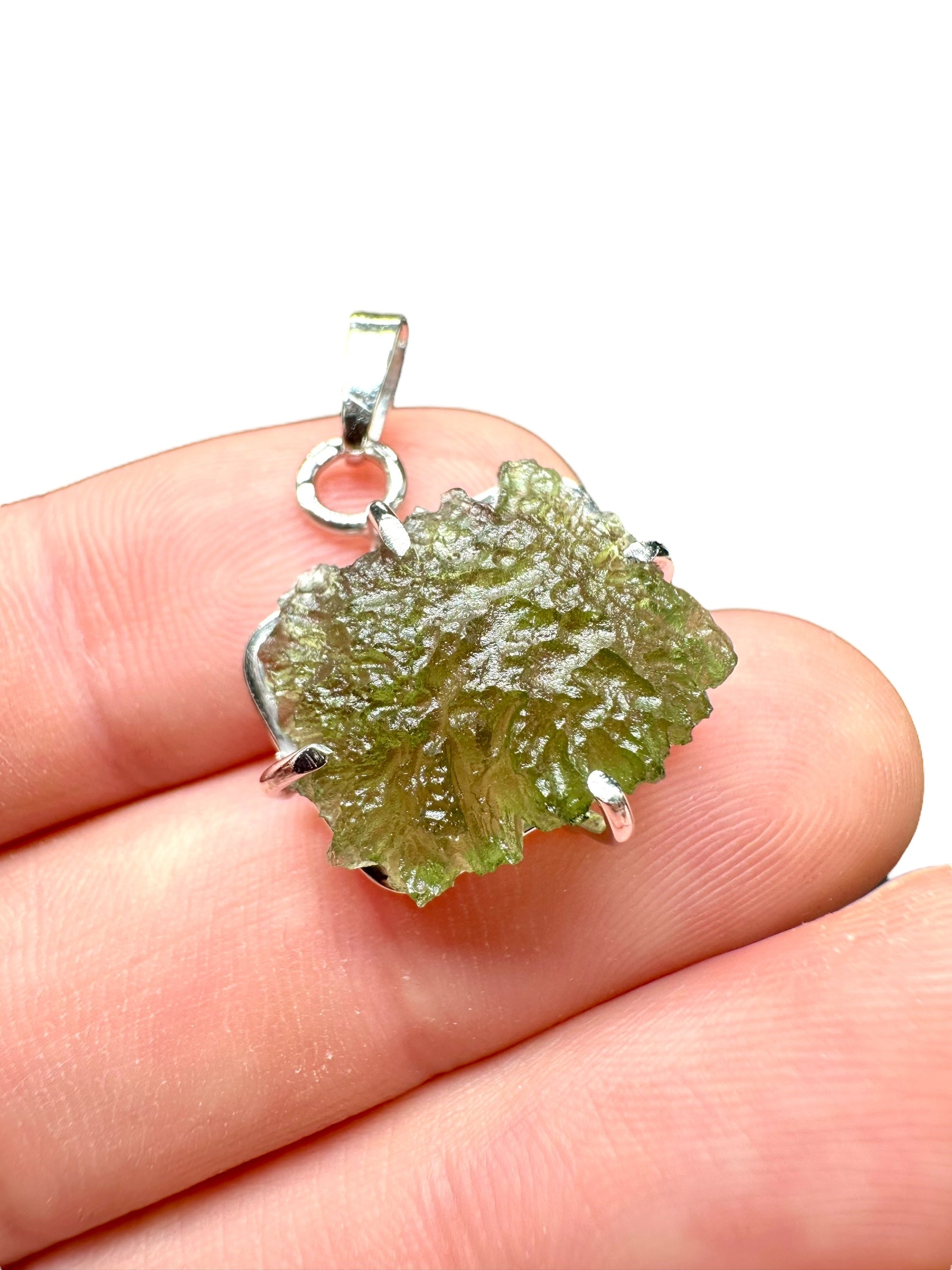 Silver moldavite pendant 2,7g