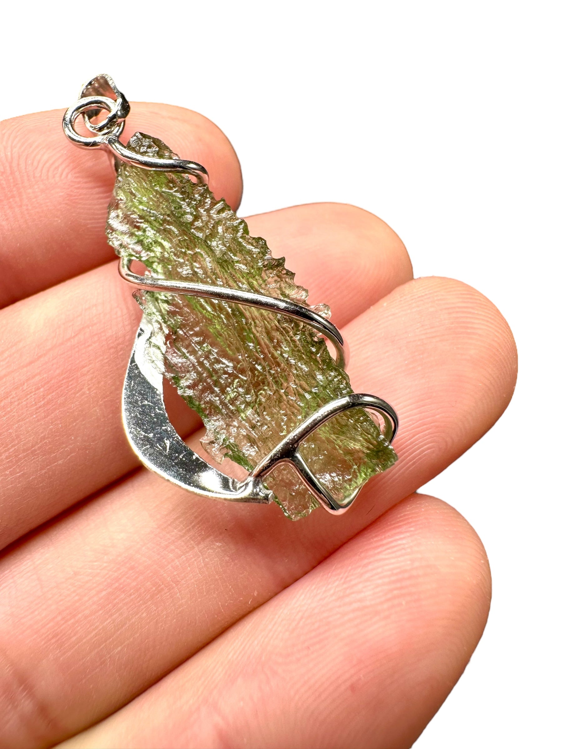 Silver moldavite pendant 2,6g - SP/V235