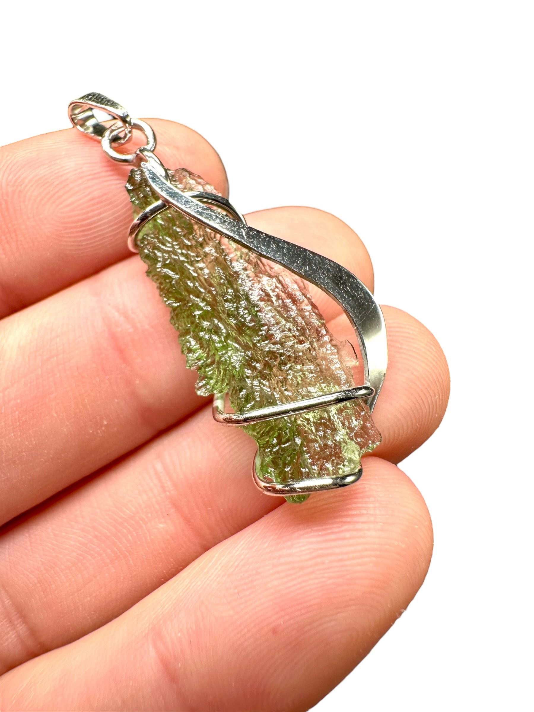 Silver moldavite pendant 2,6g