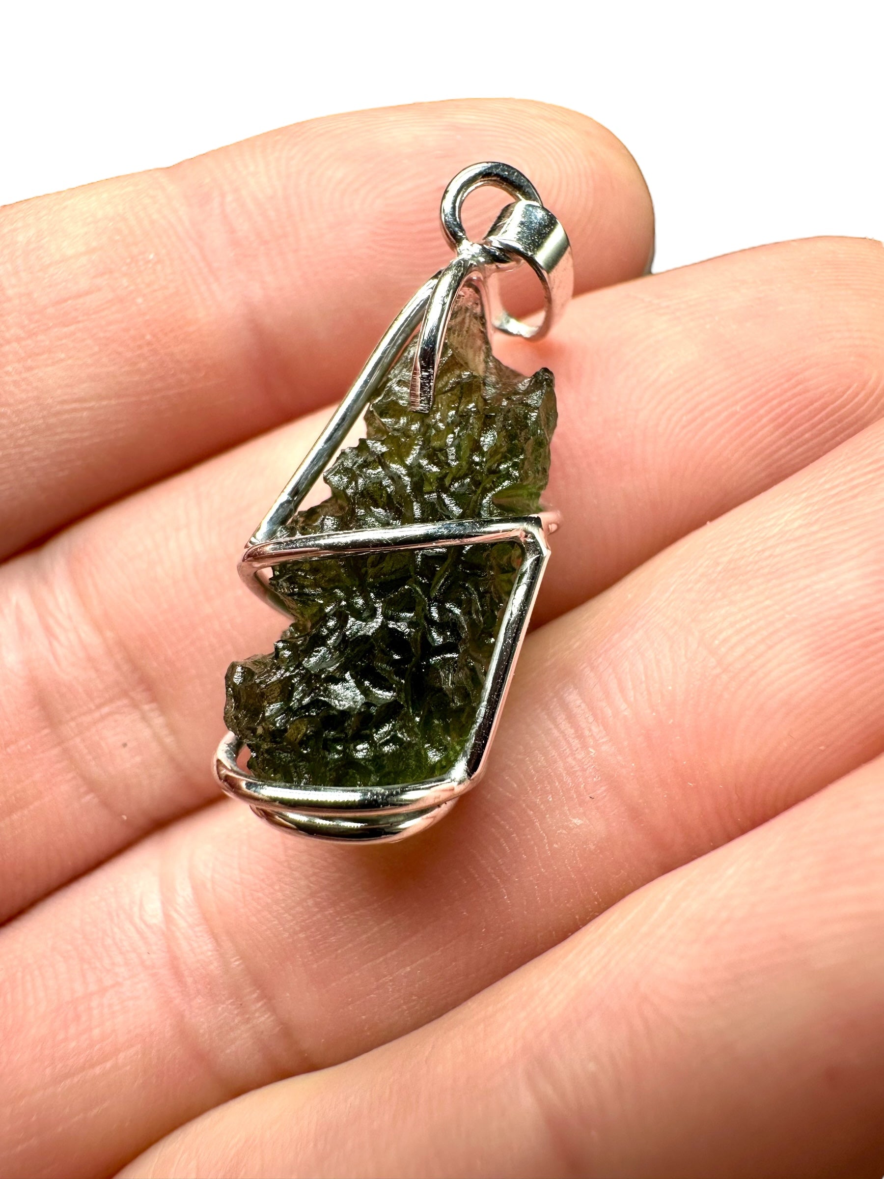 Silver moldavite pendant 3,8g - SP/V236