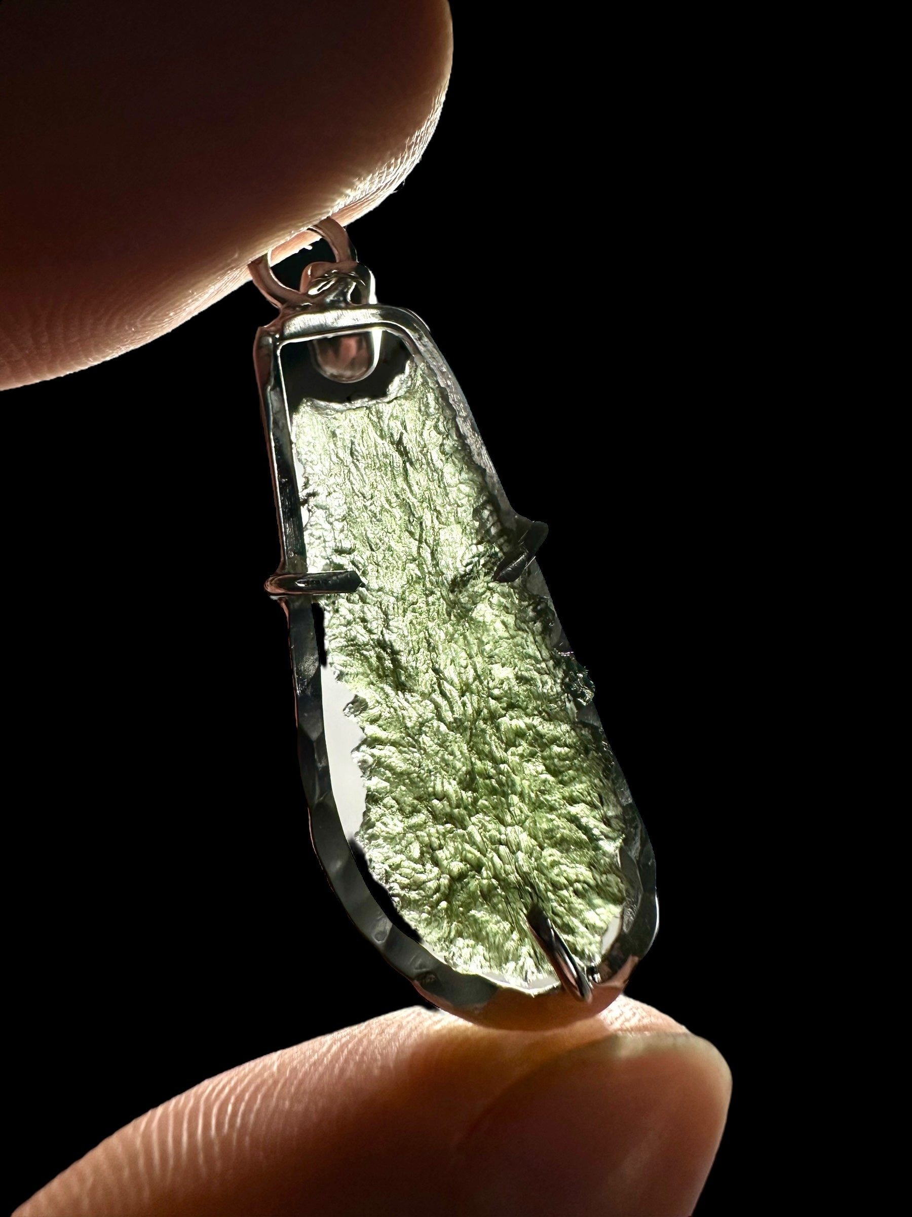 Silver moldavite pendant 3,3g - SP/V239