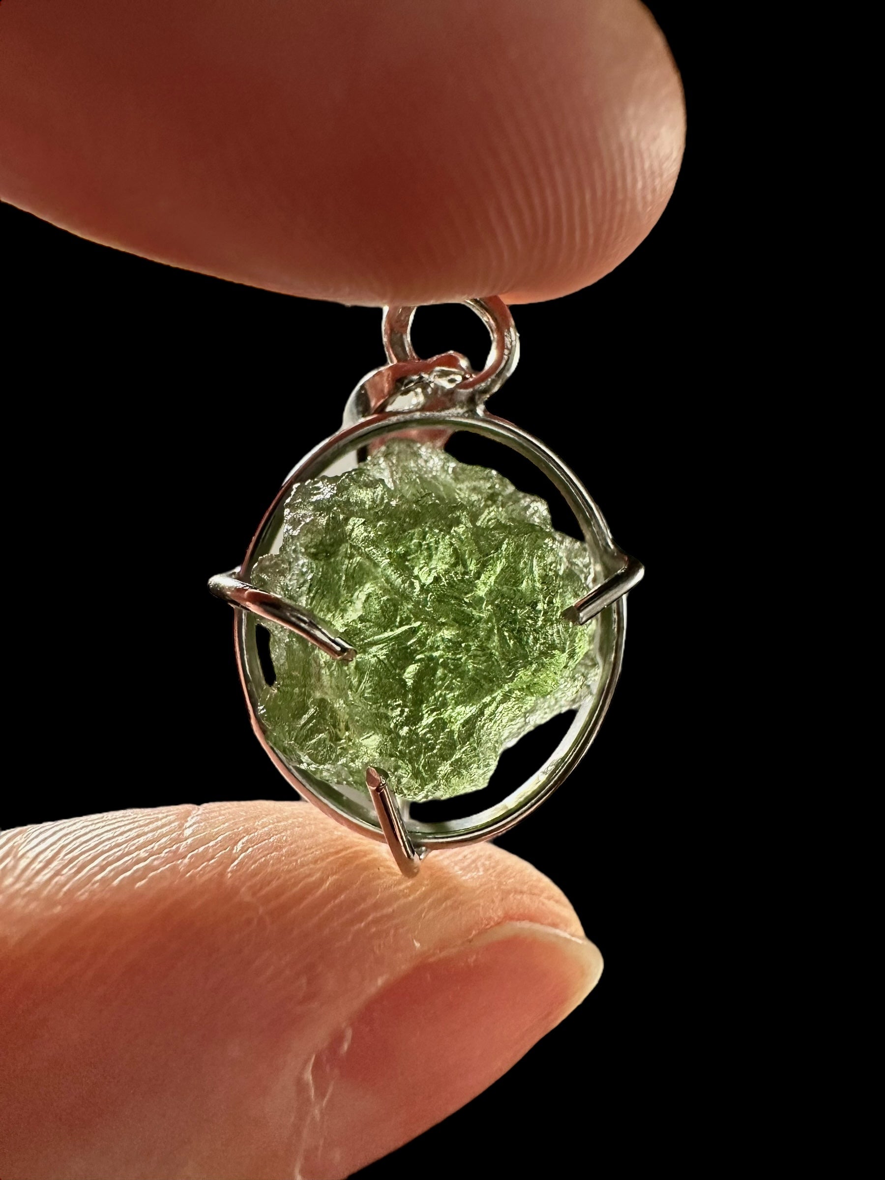 Silver moldavite pendant 2,1g - SP/V242