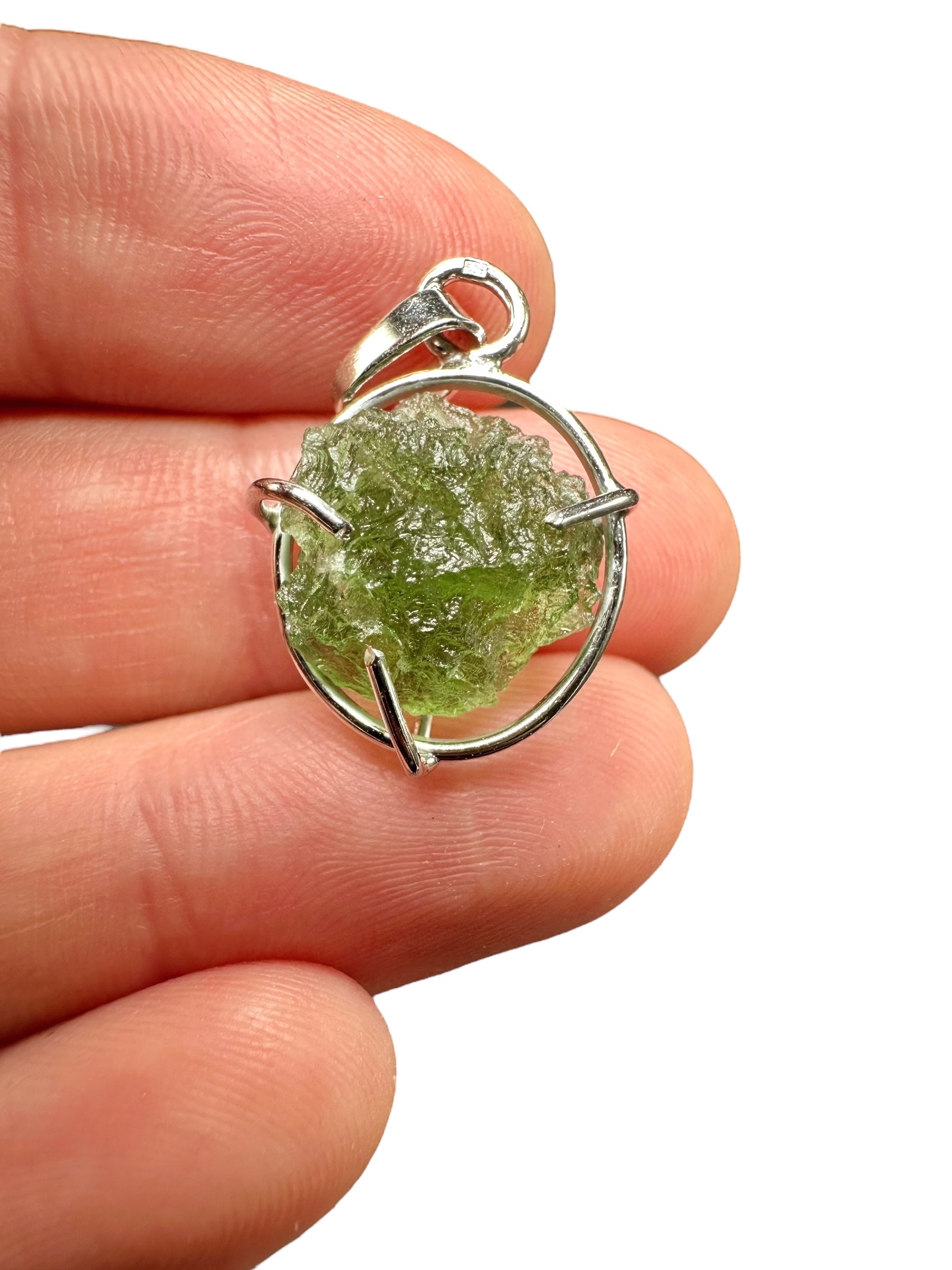 Silver moldavite pendant 2,1g