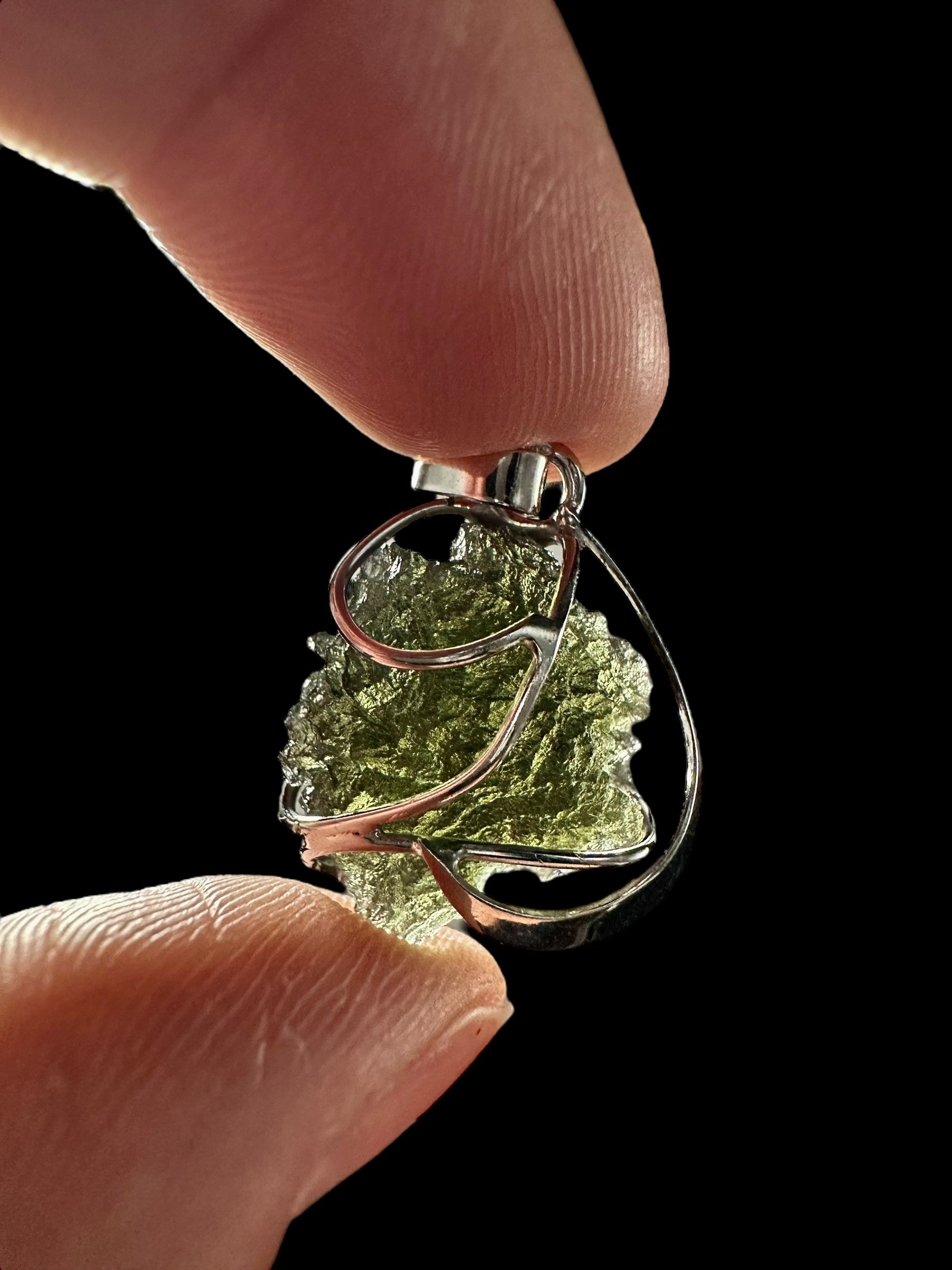 Silver moldavite pendant 3,8g - SP/V244