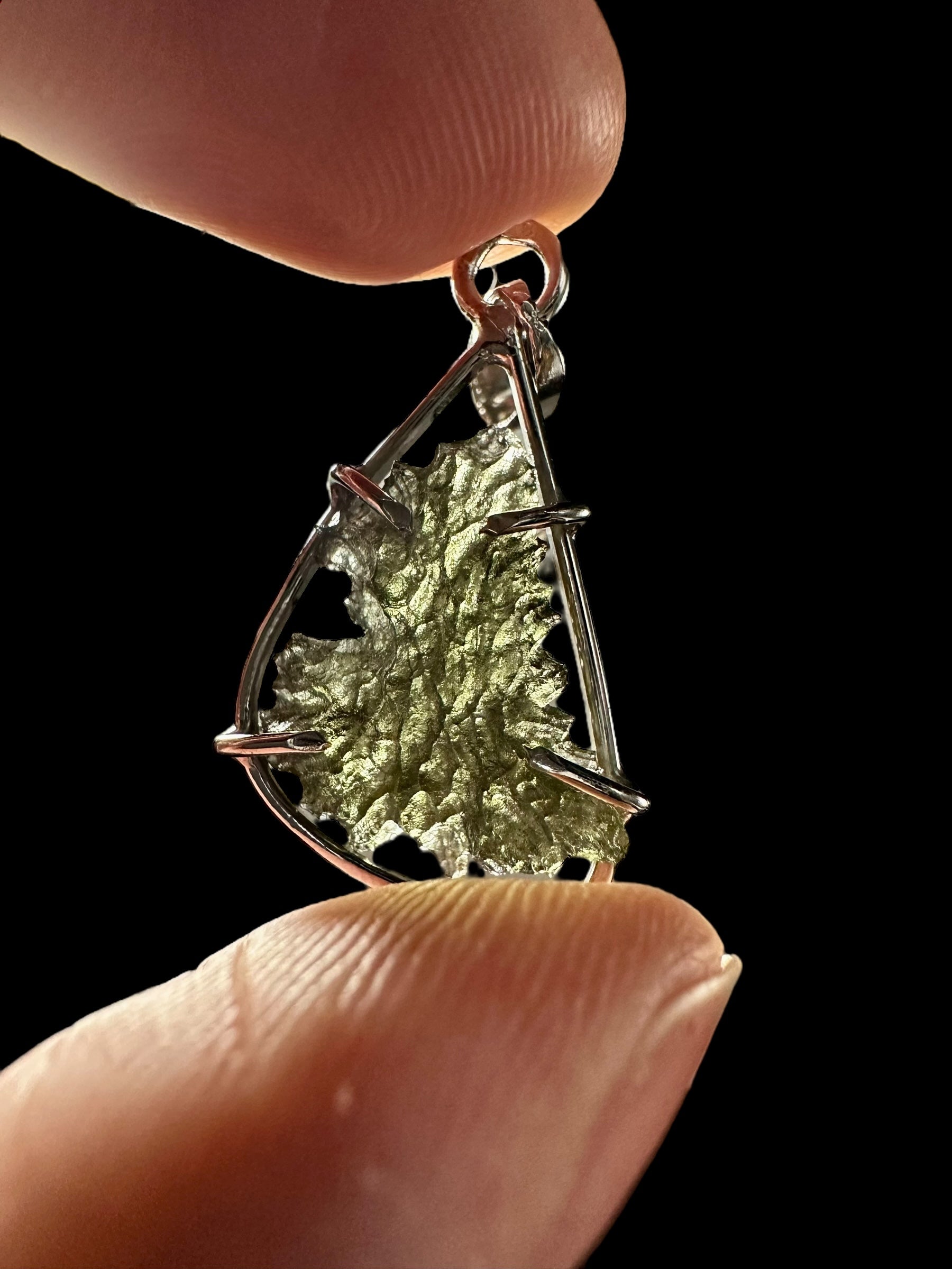 Silver moldavite pendant 1,6g - SP/V245