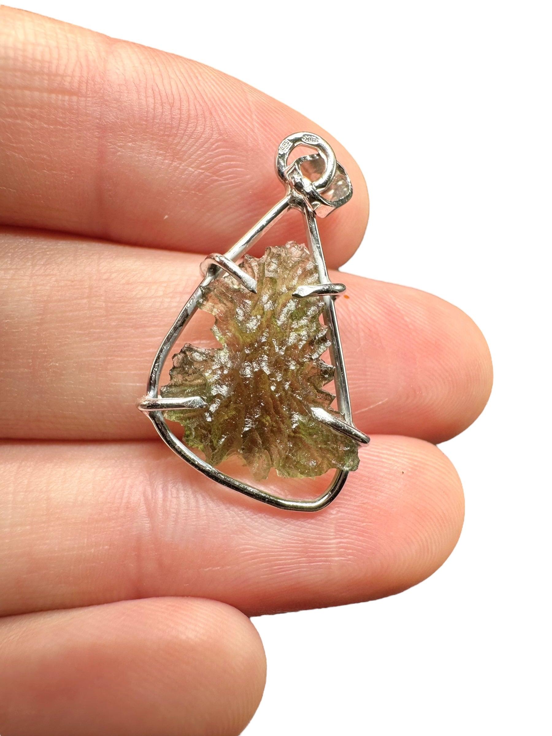 Silver moldavite pendant 1,6g