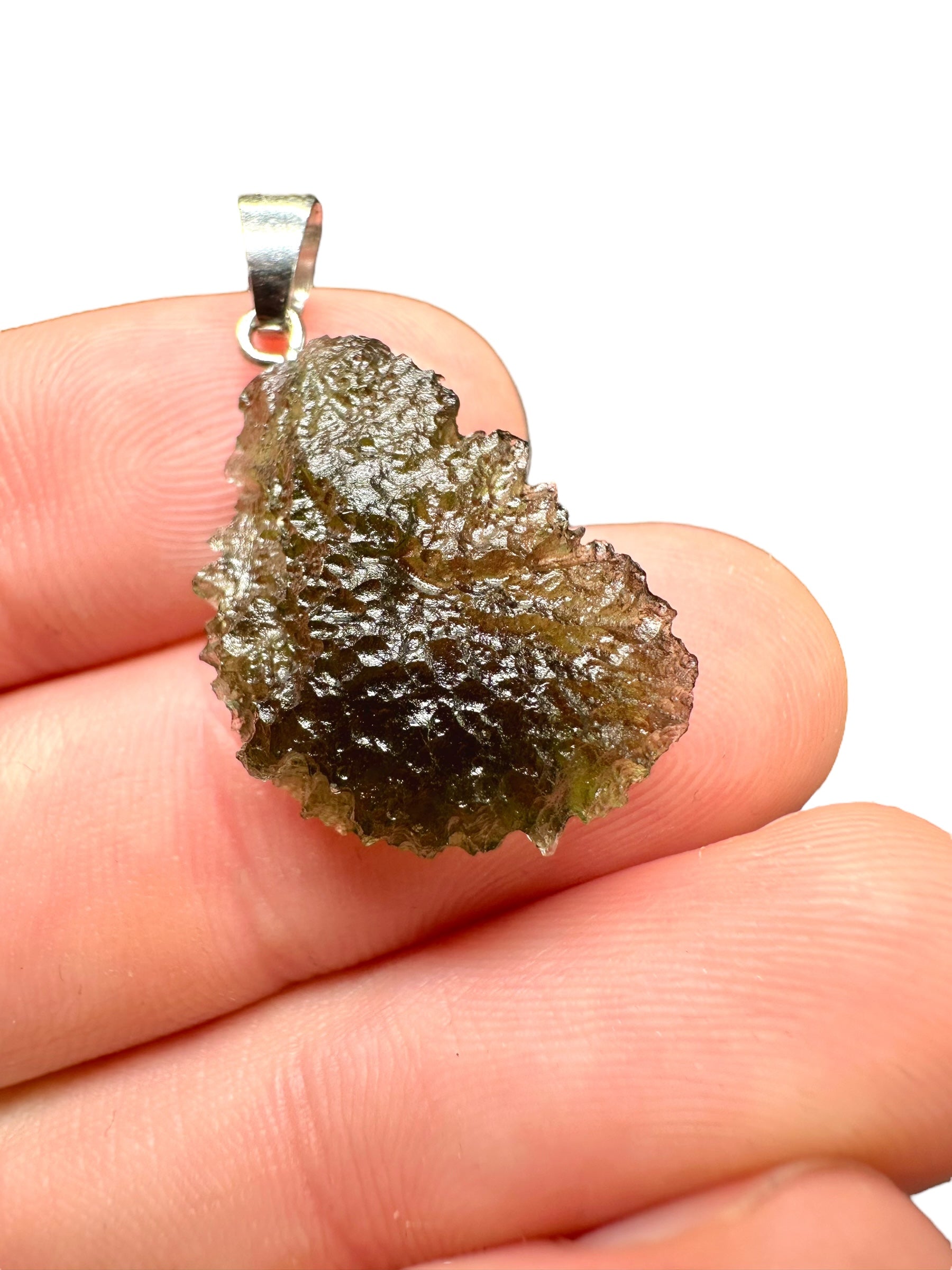 Silver moldavite pendant 2,8g