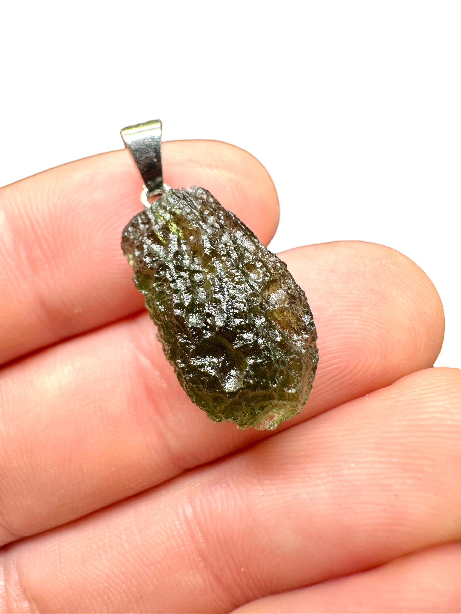 Silver moldavite pendant 2,7g