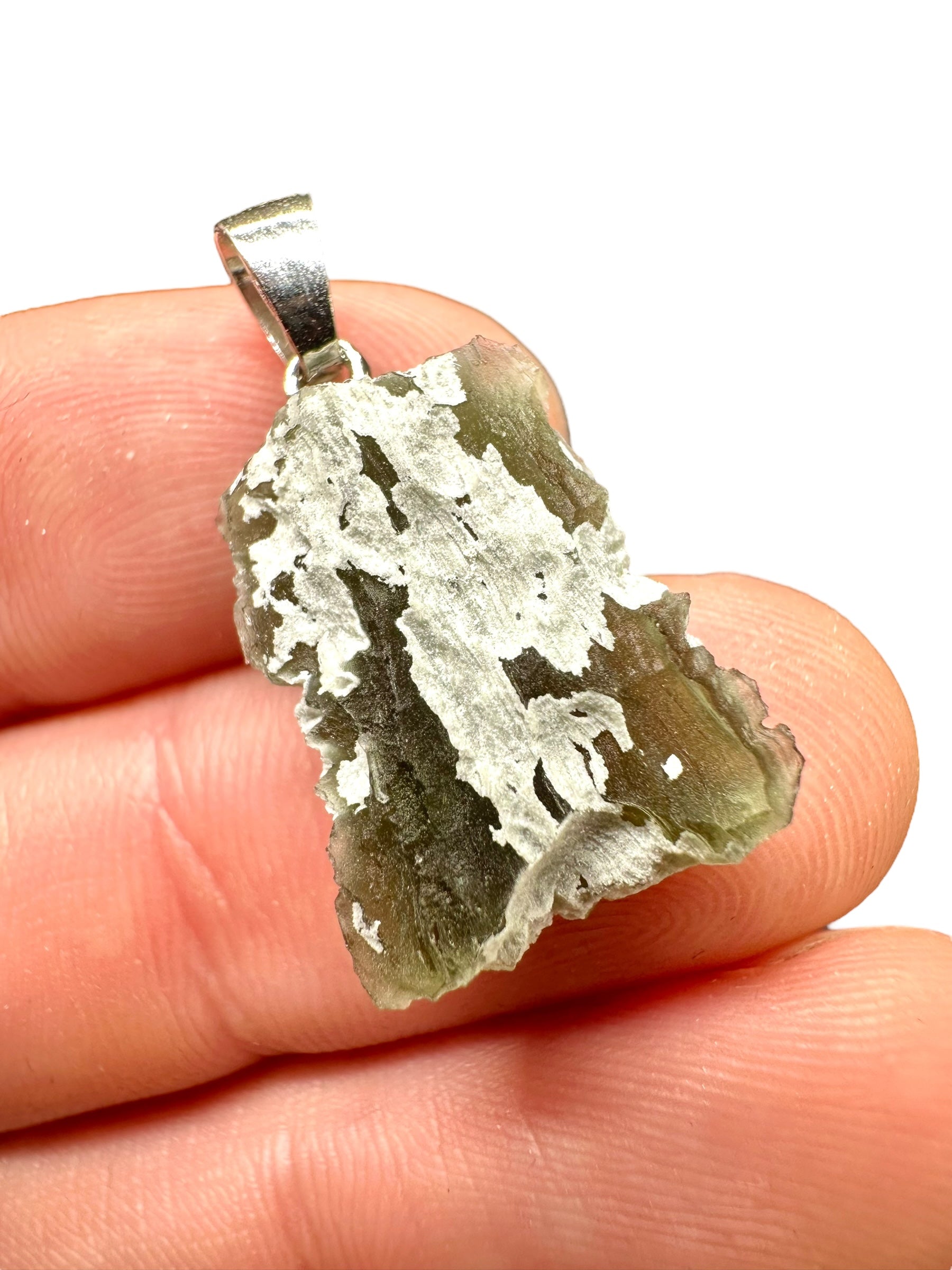 Silver moldavite pendant 2,1g
