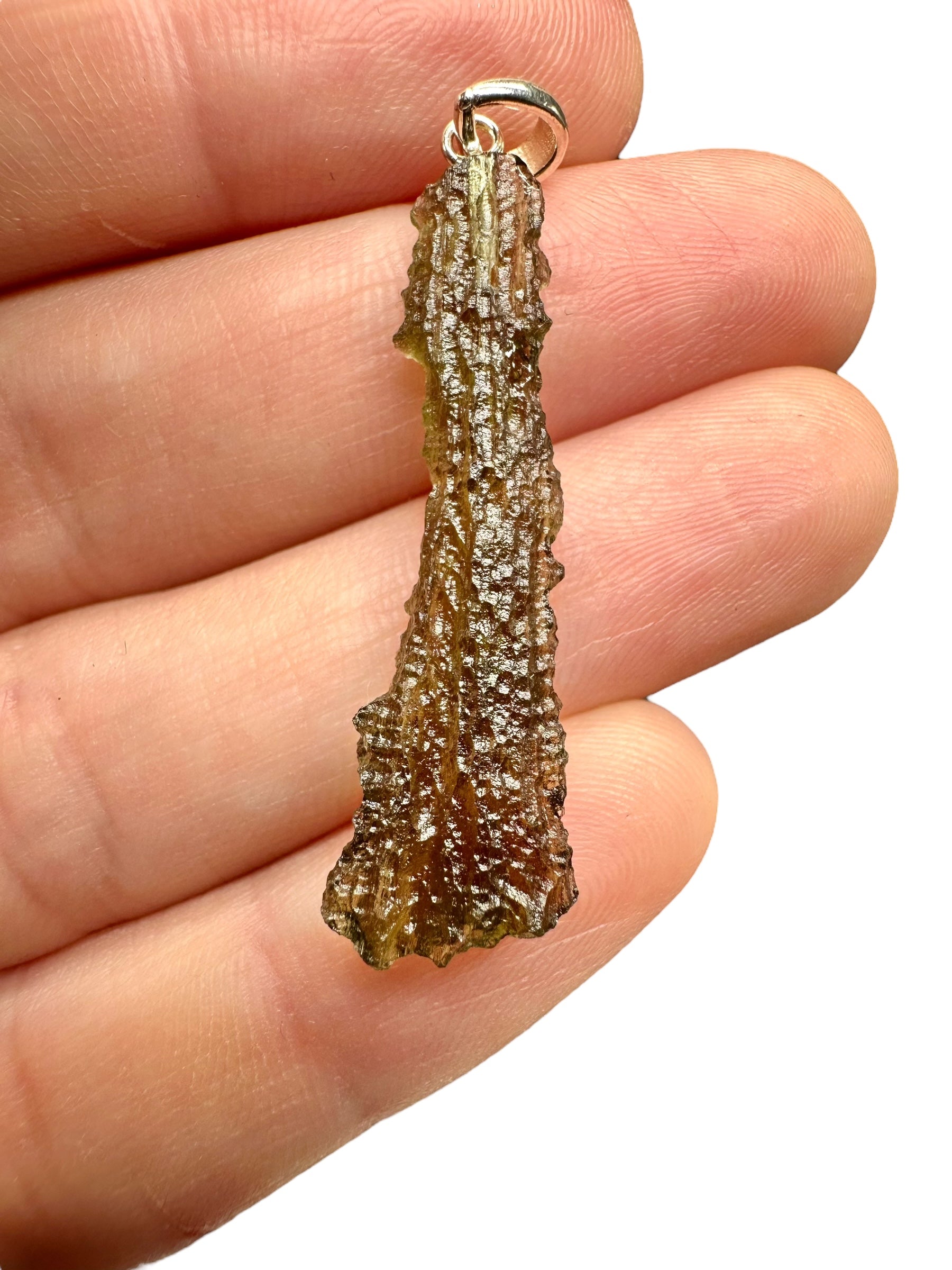 Silver moldavite pendant 1,7g