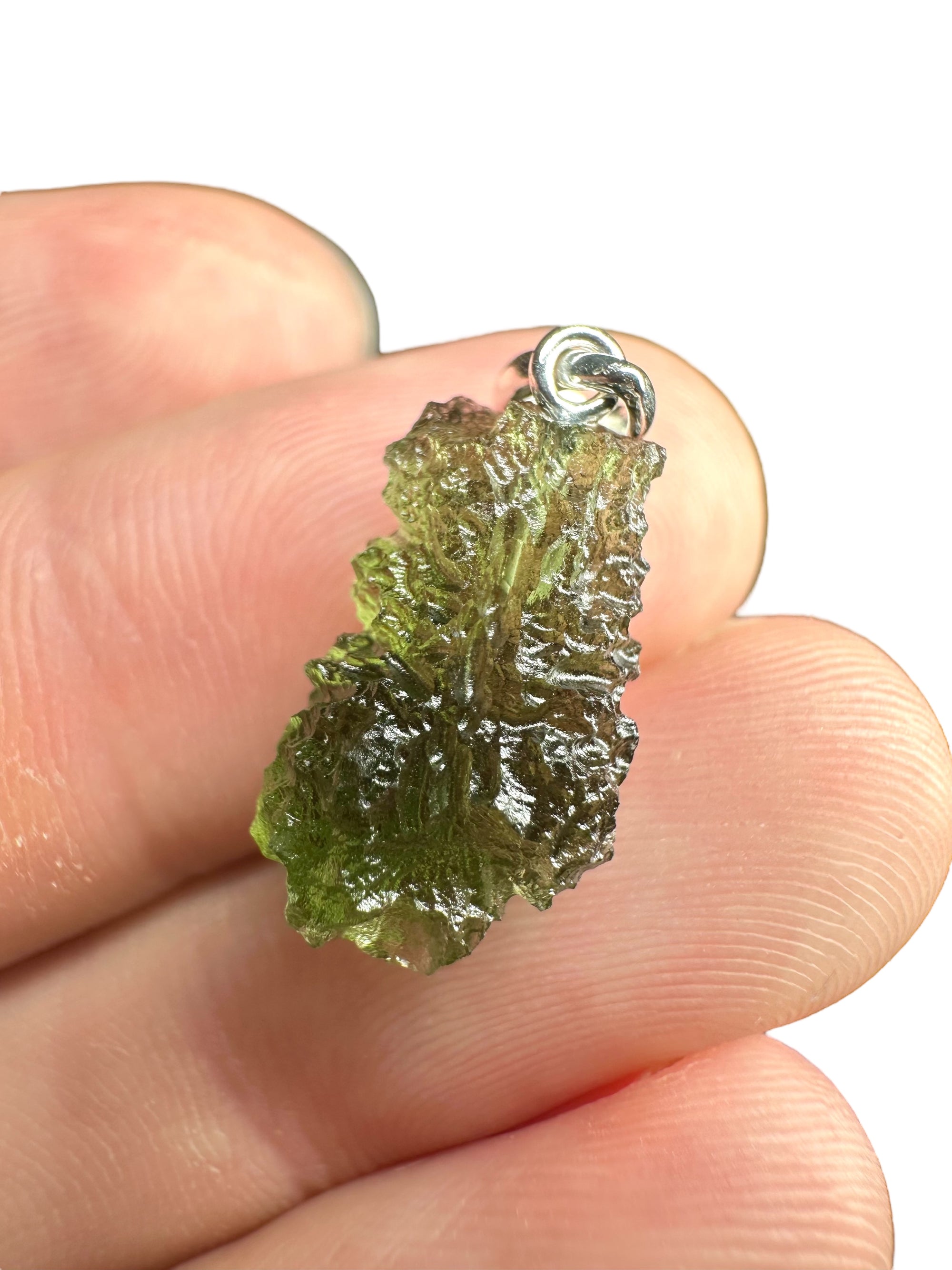 Silver moldavite pendant 1,7g