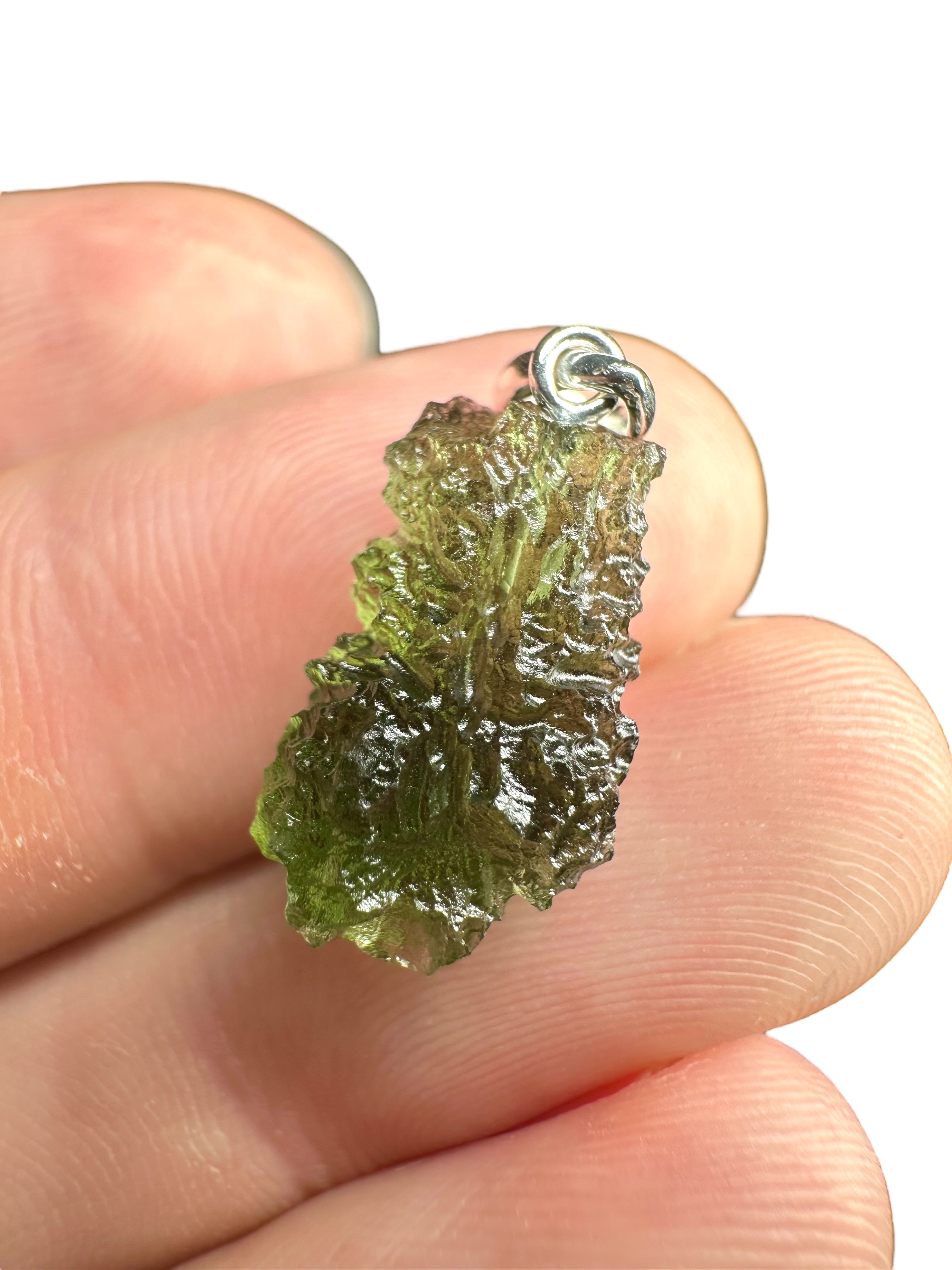 Silver moldavite pendant 1,7g