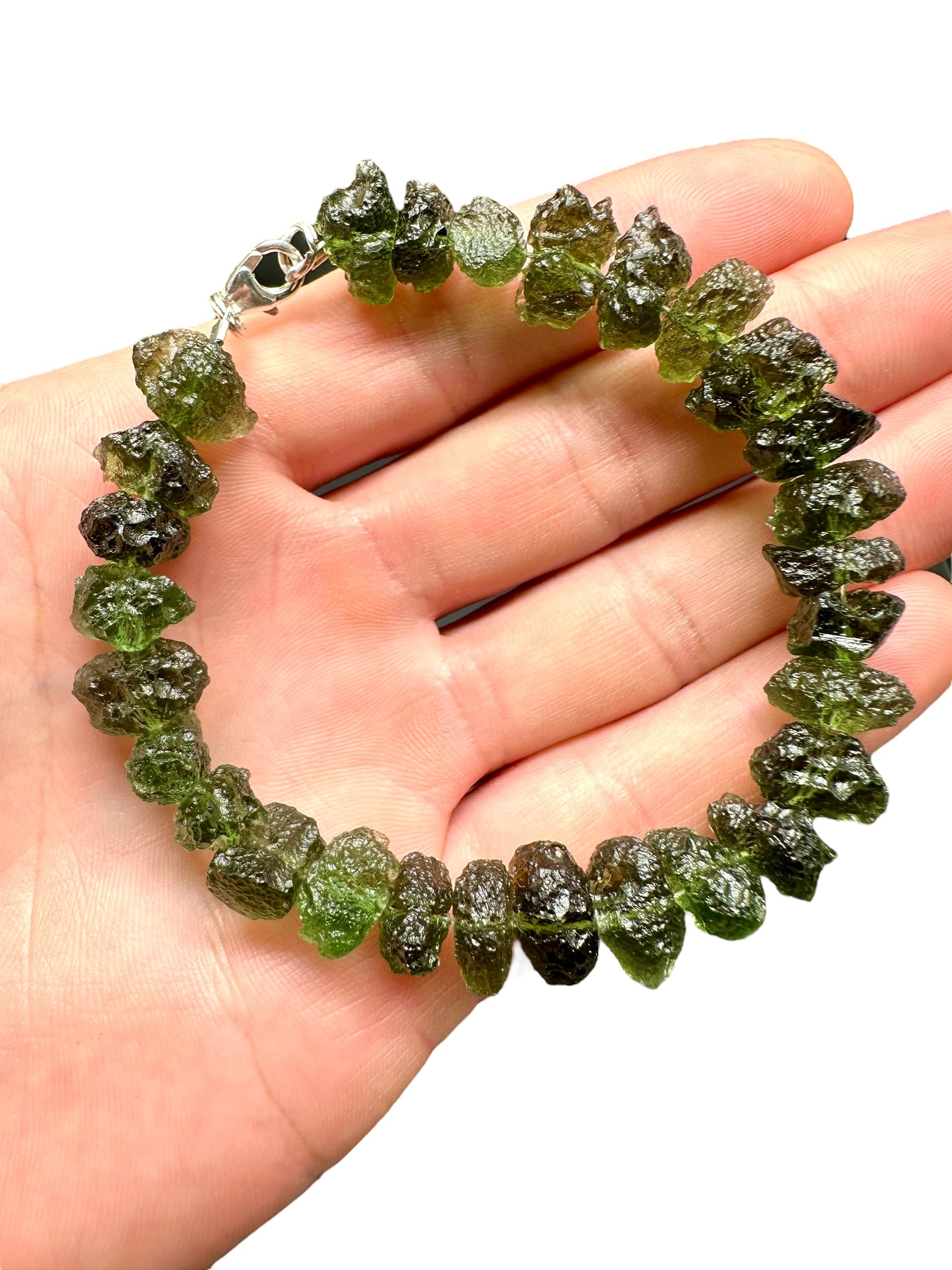 Silver moldavite bracelet - SP/VN02
