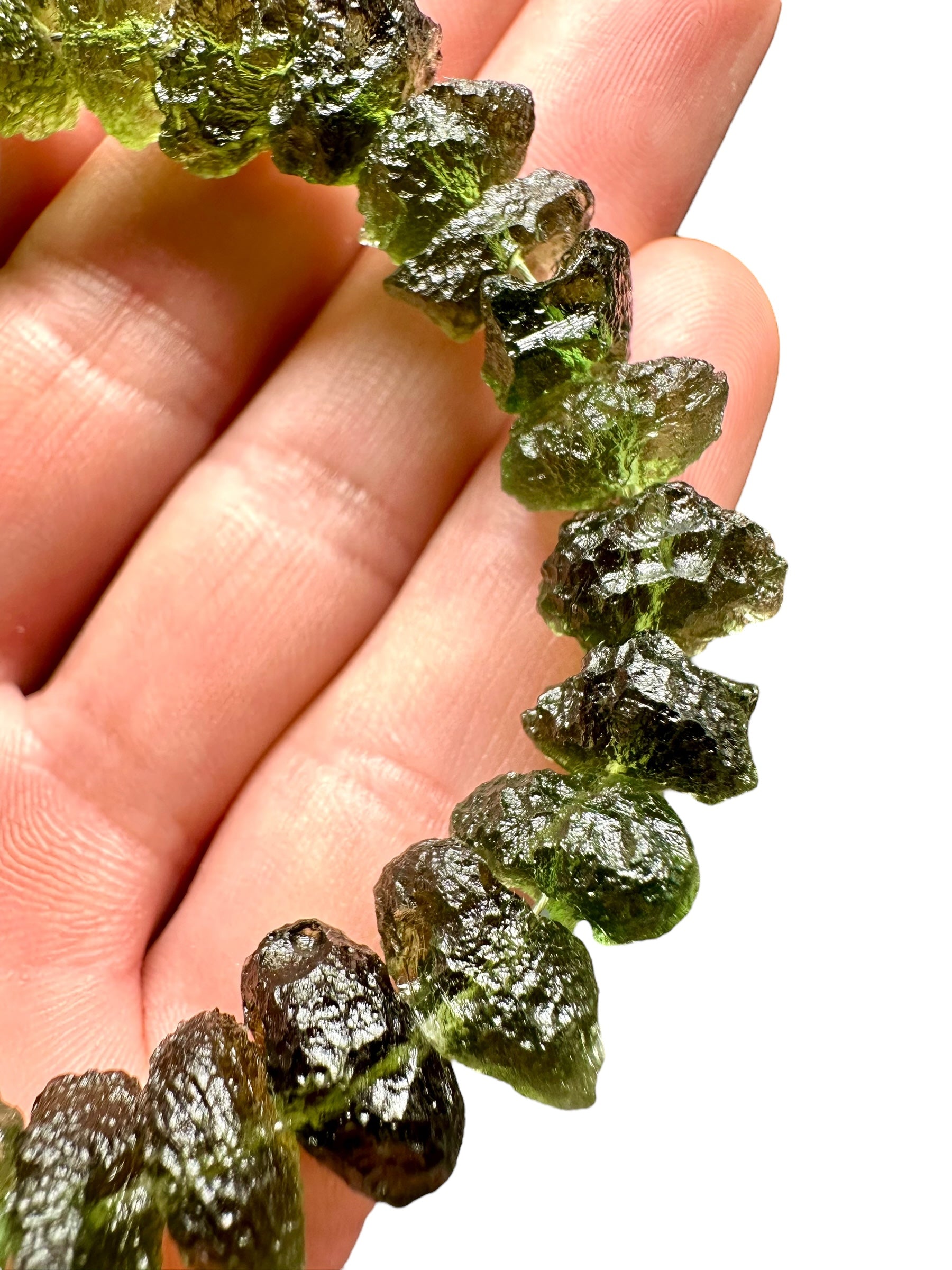 Silver moldavite bracelet - SP/VN02