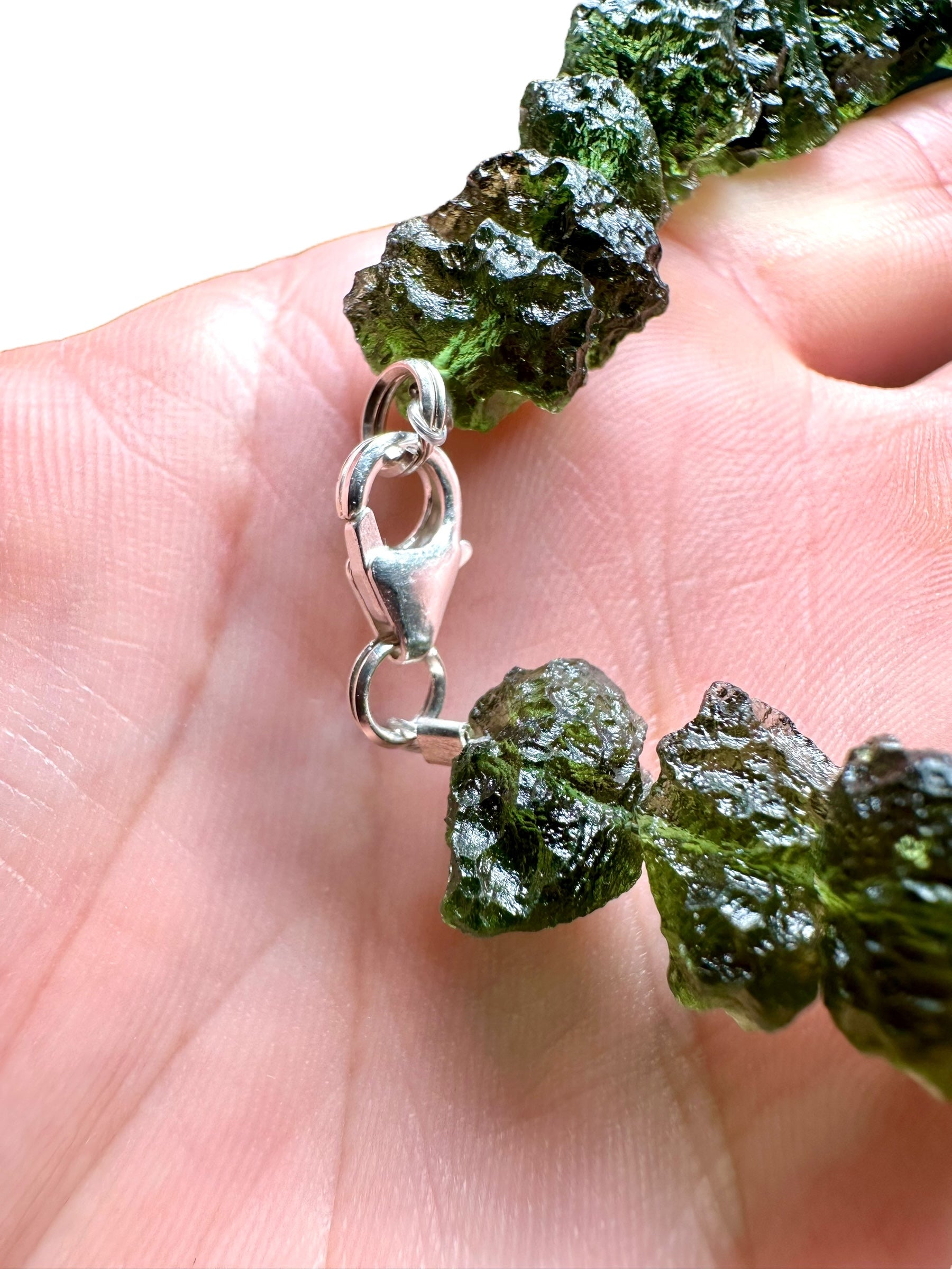 Silver moldavite bracelet - SP/VN02