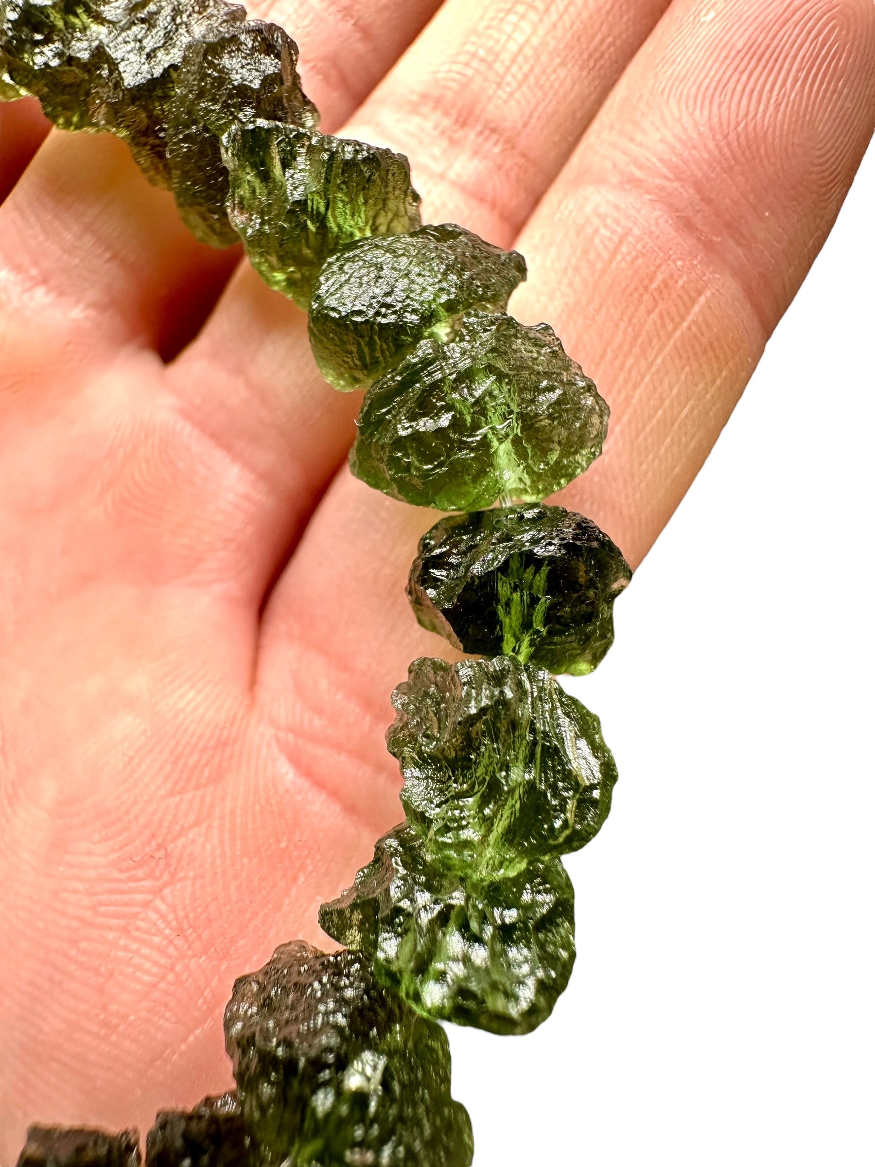 Silver moldavite bracelet - SP/VN03