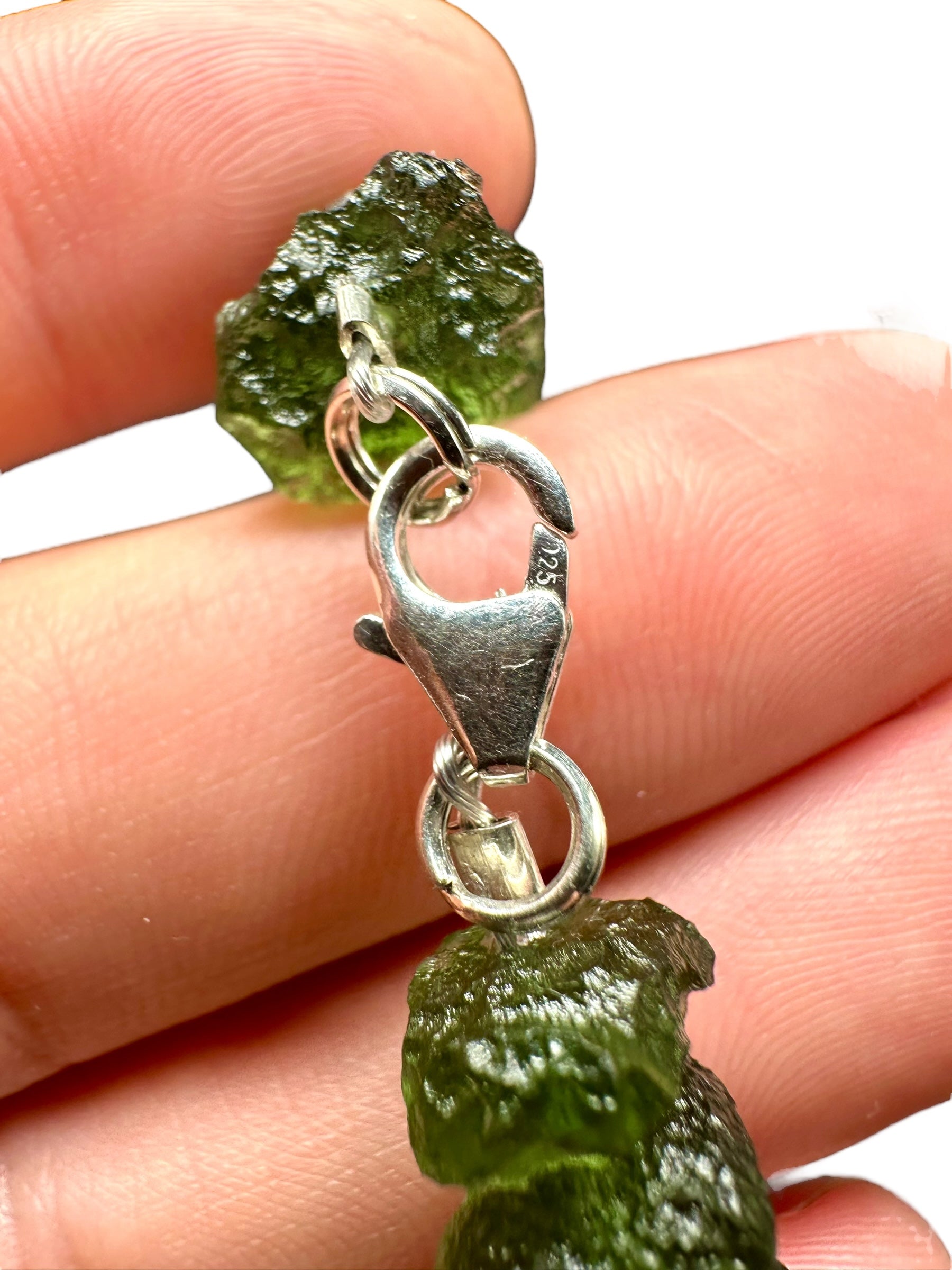 Silver moldavite bracelet - SP/VN03