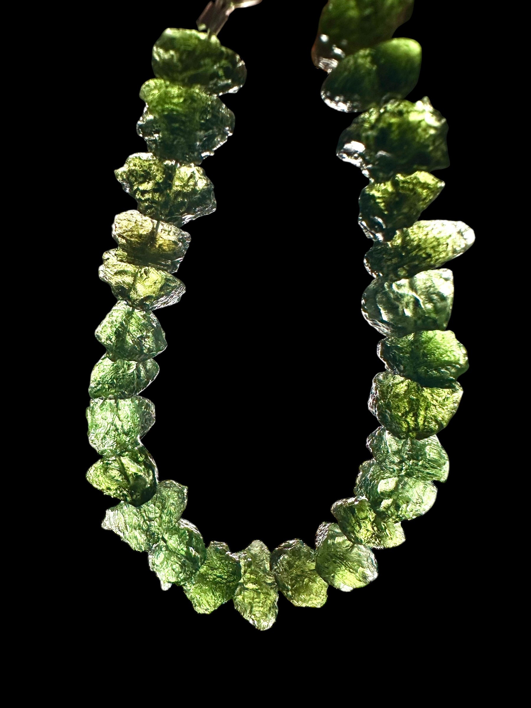 Silver moldavite bracelet - SP/VN03