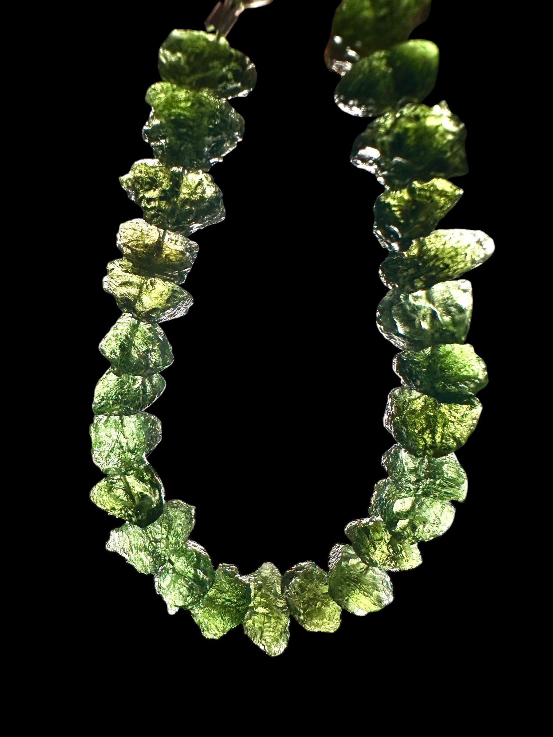 Silver moldavite bracelet - SP/VN03