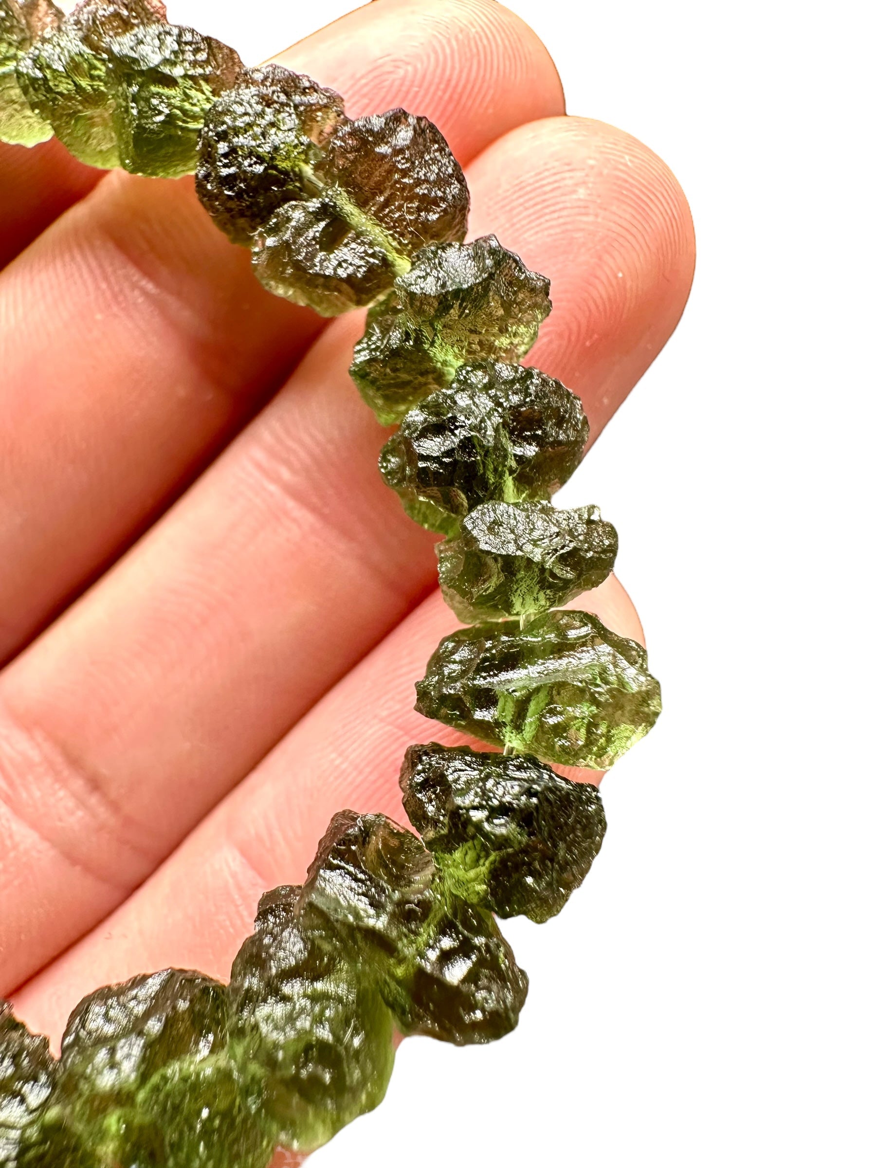 Silver moldavite bracelet - SP/VN04