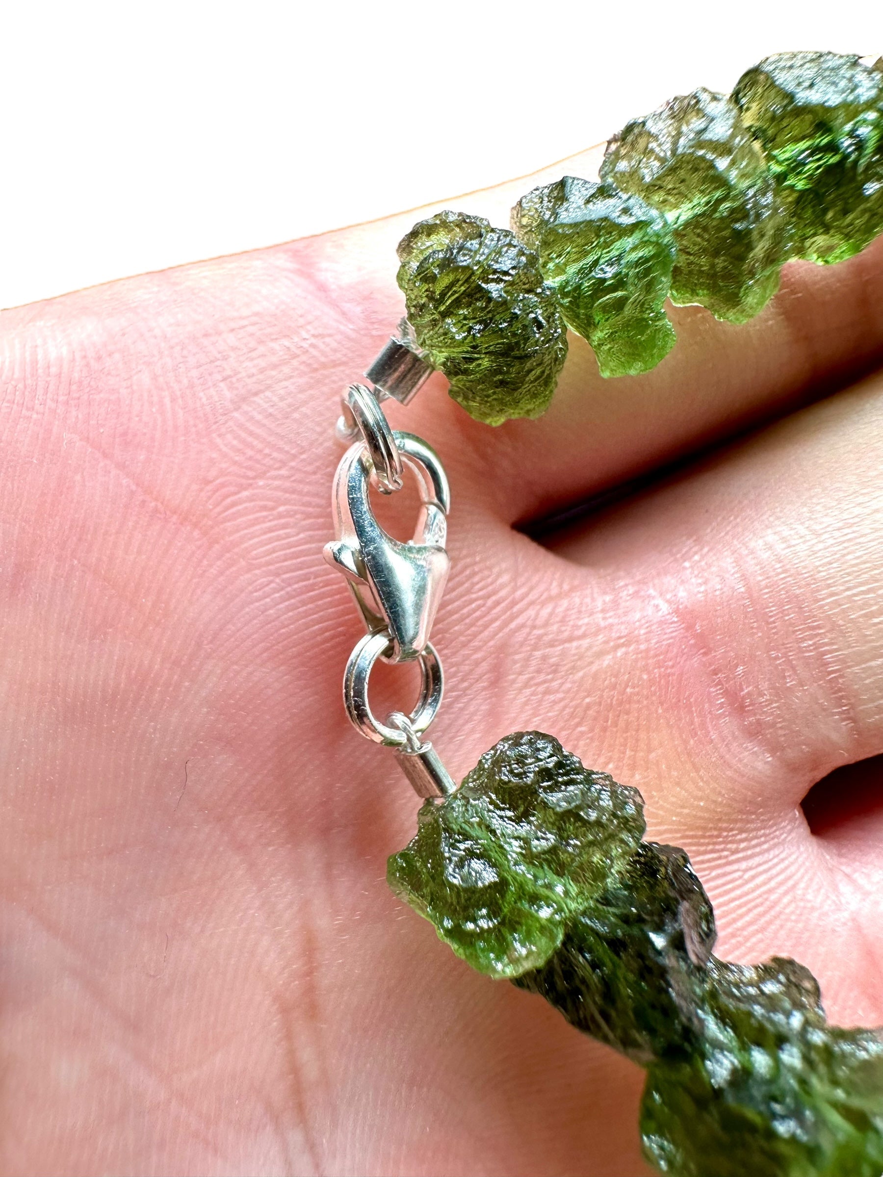Silver moldavite bracelet - SP/VN04