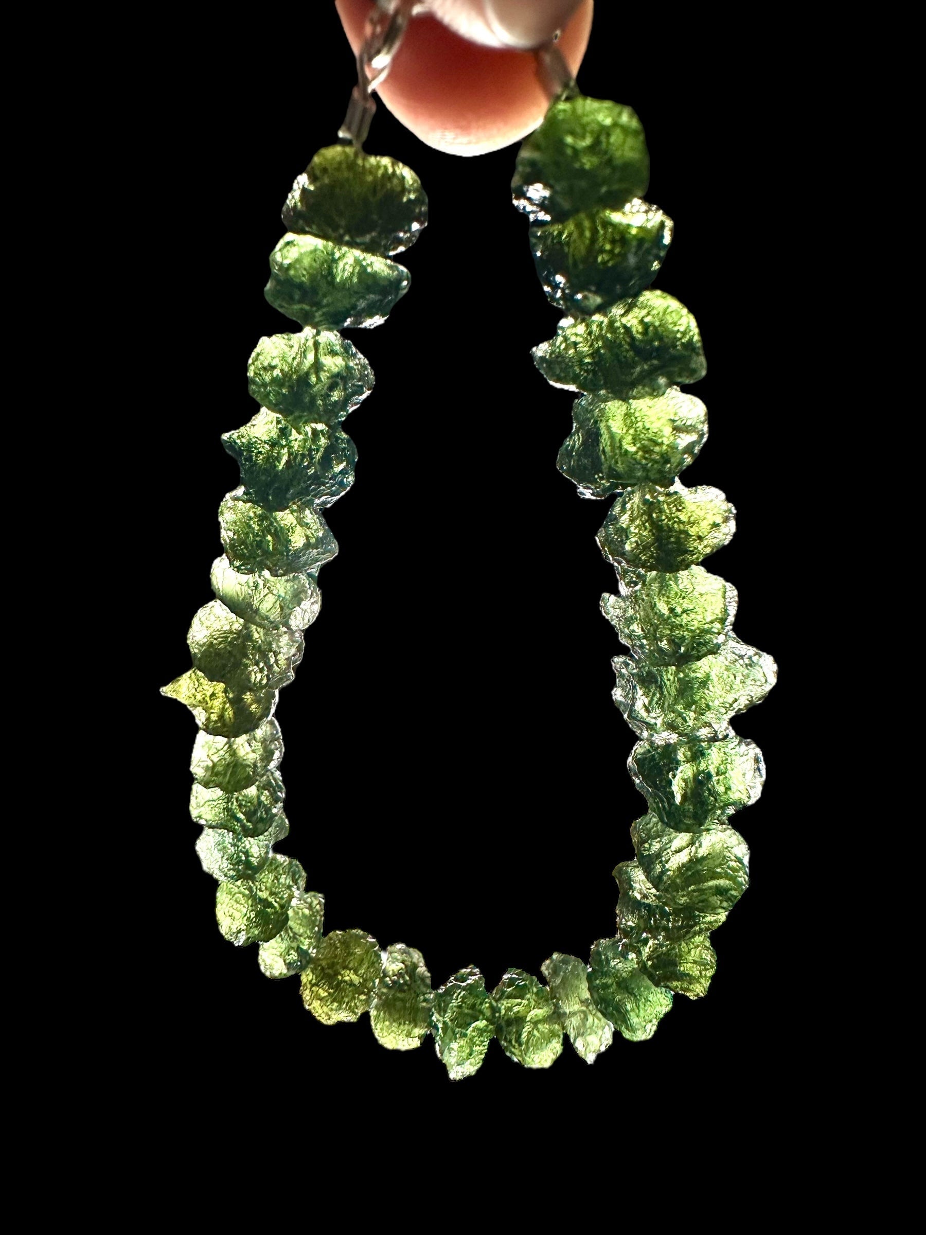 Silver moldavite bracelet - SP/VN04