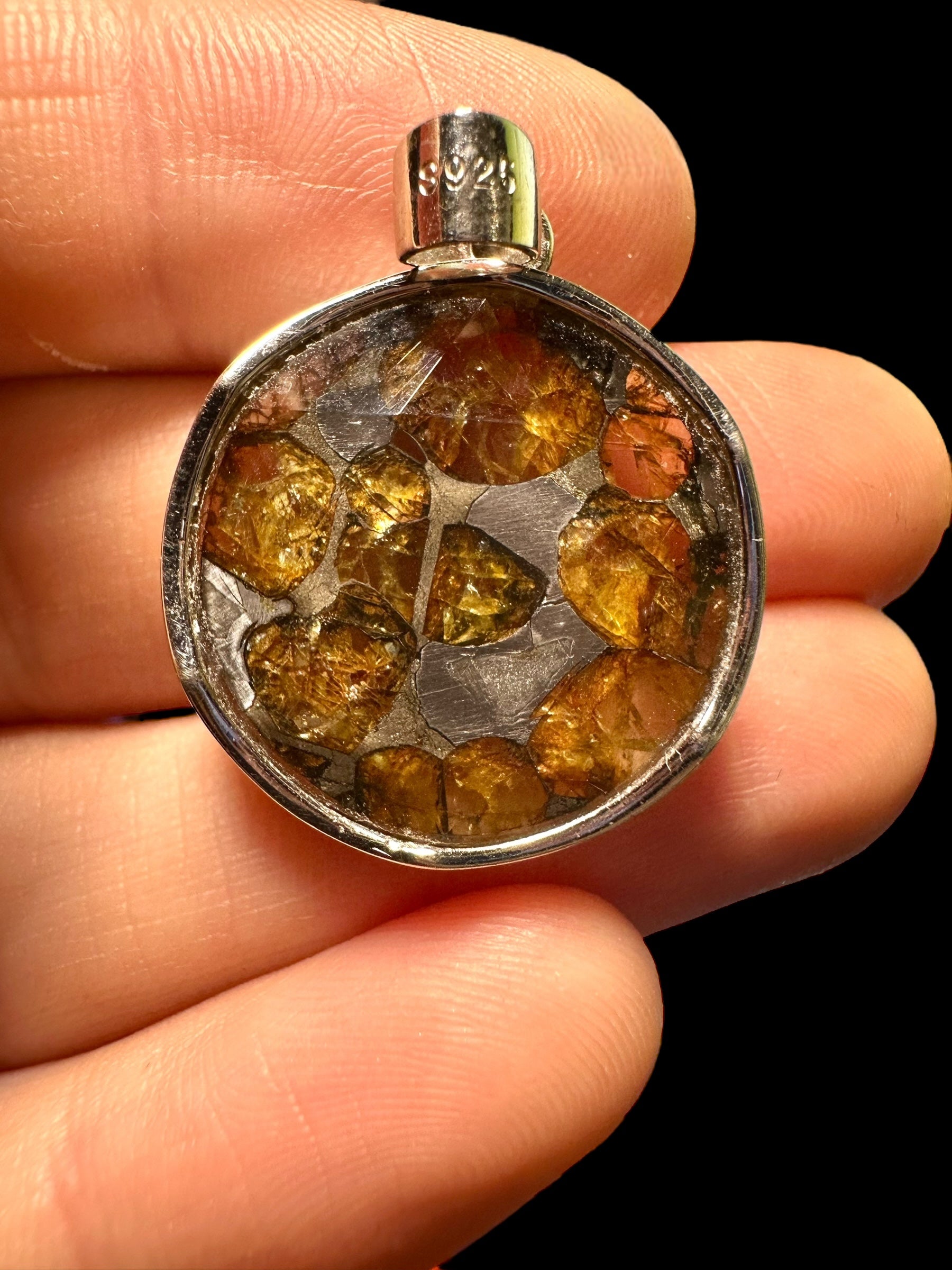 Silver sericho meteorite pendant - SP/M005